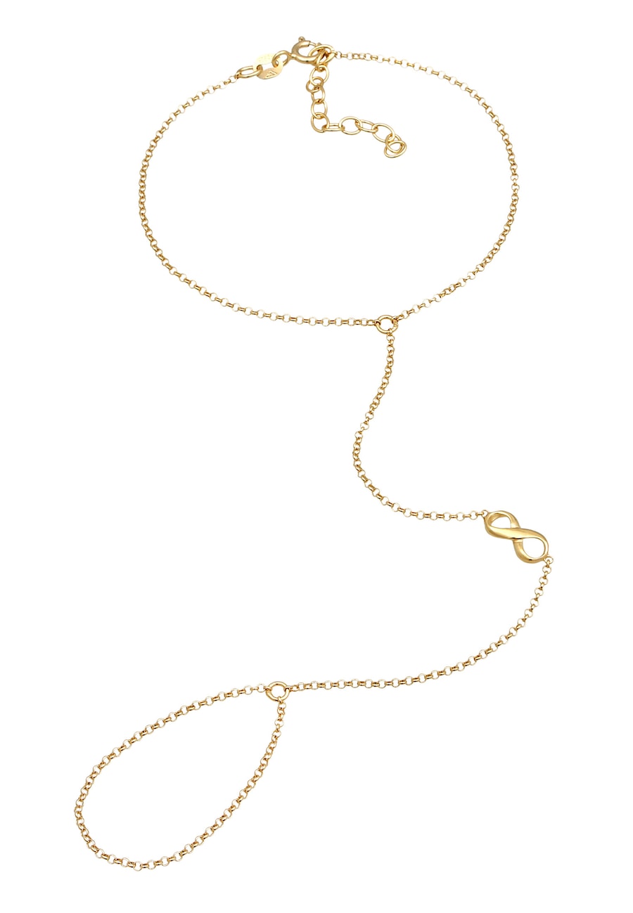 Elli Handchain Infinity 925 Silber goldfarben Damen