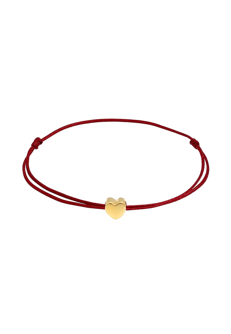 Elli Herz Liebe Trend Textilband 925 Silber goldfarben Damen