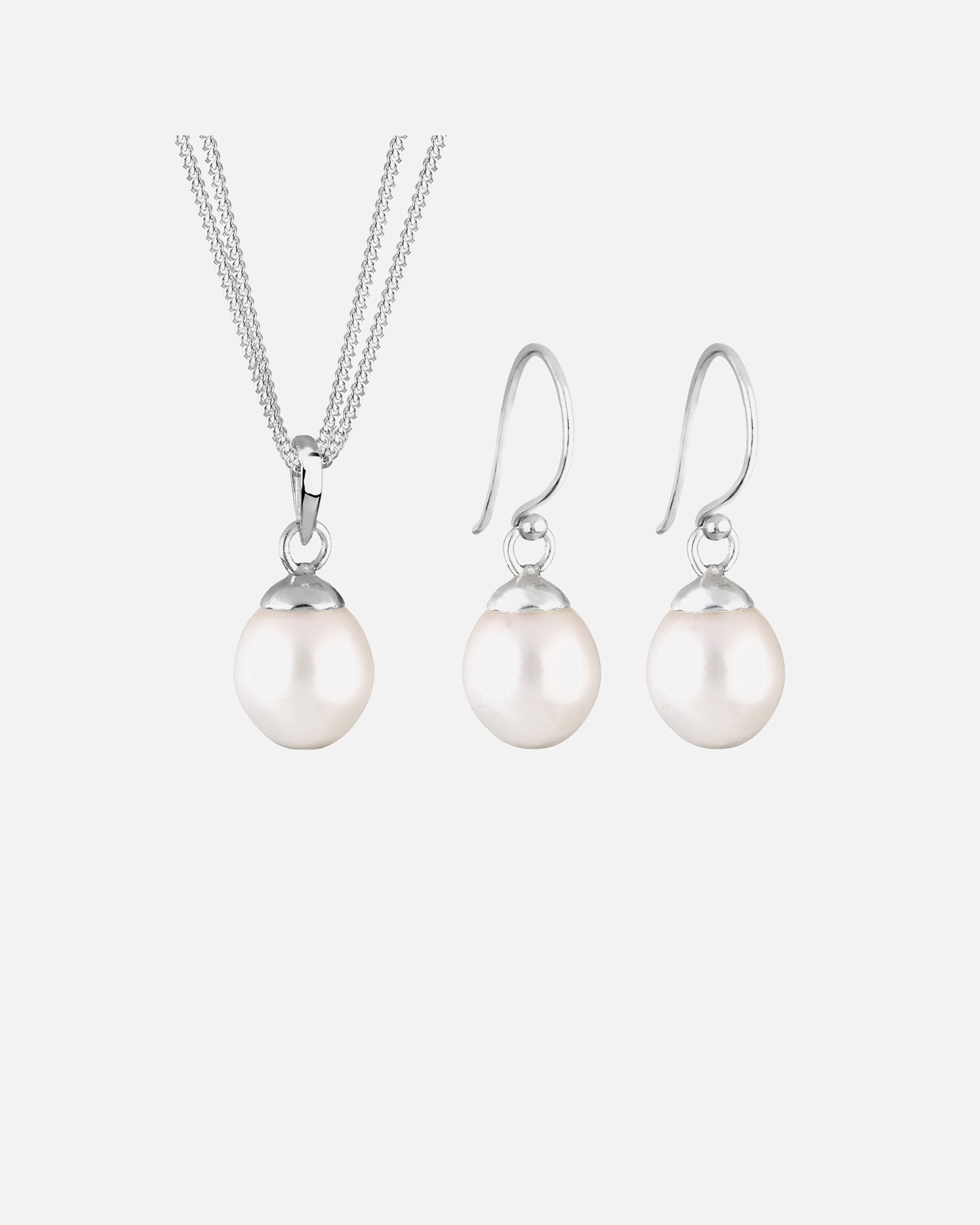 Schmuckset für Weiblich Elli PREMIUM 925er Silber Süßwasserzuchtperle silberfarben
