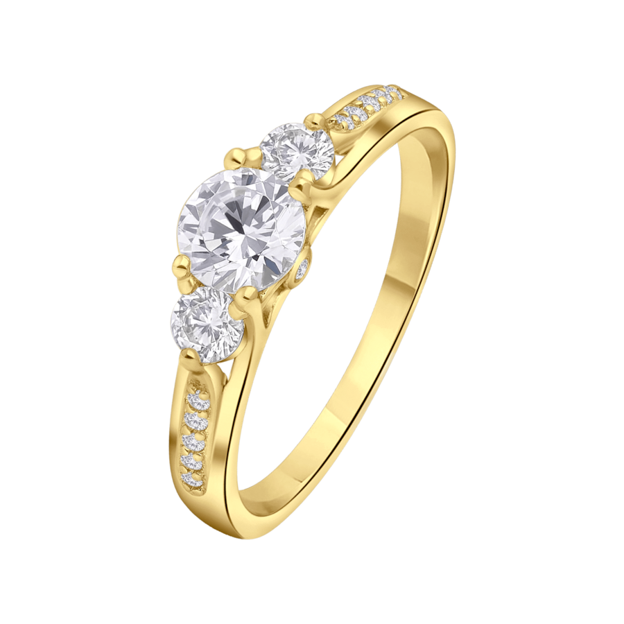 Lucardi Ringe 925 Silber Gold - 58mm Damen