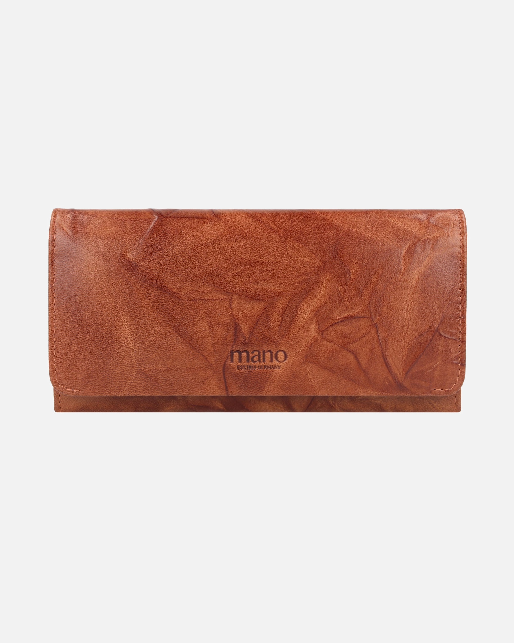 Portemonnaie für Weiblich mano Donna Aurona RFID Damengeldbörse cognac