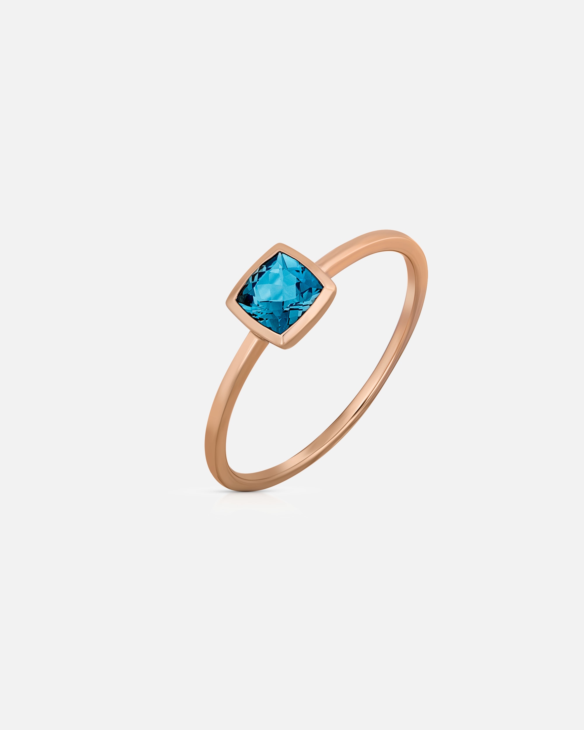 Ring für Weiblich Orolino Ring 585/- Gold Blautopas beh. blau 054 (17,2)