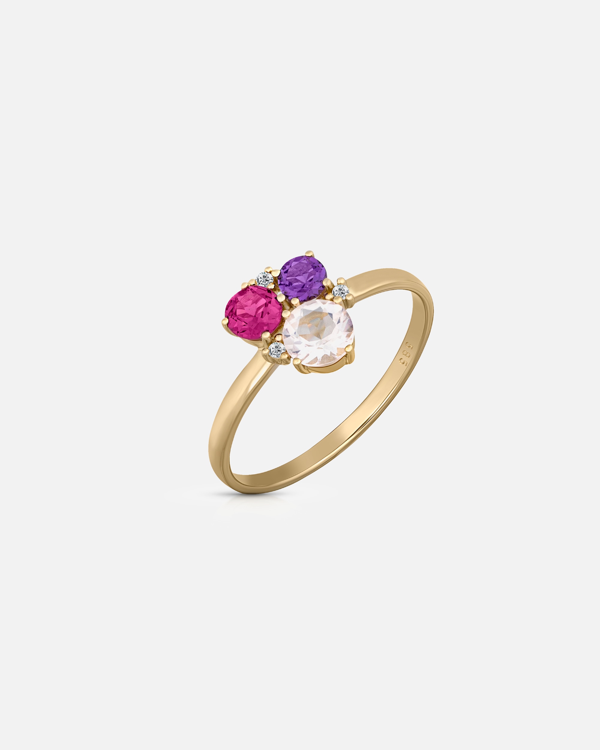 Ring für Weiblich Orolino Ring 585/- Gold Rosaquartz rosa 054 (17,2)