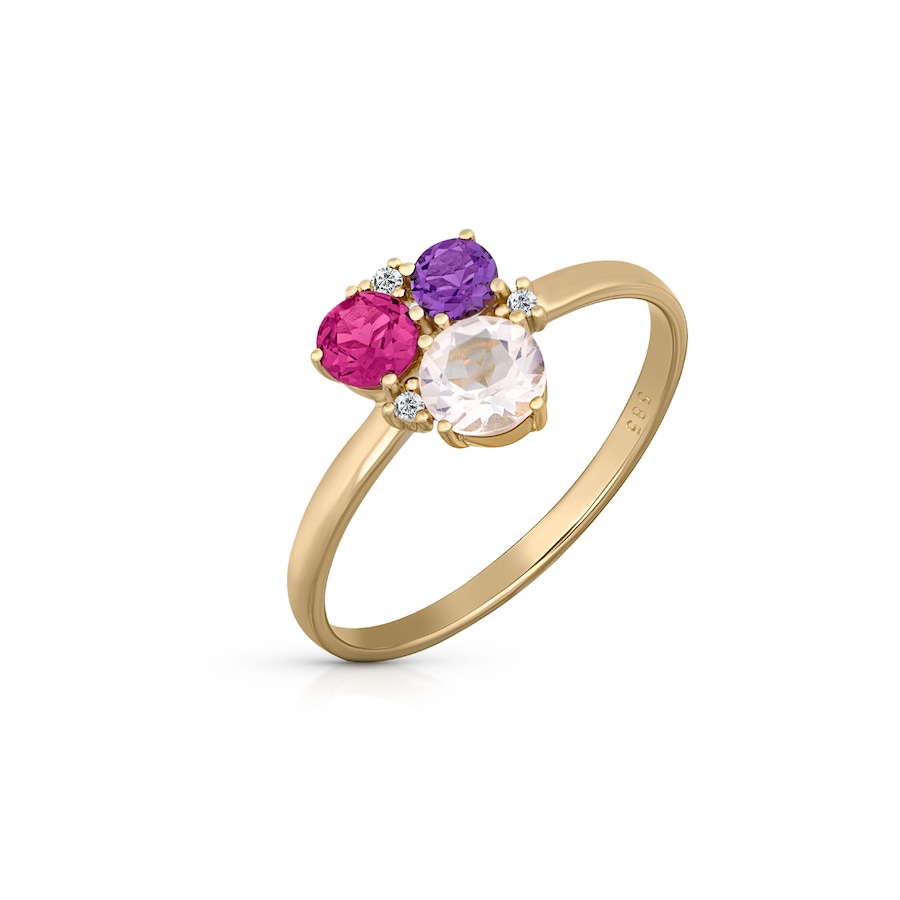 Orolino Ring 585/- Gold Rosaquartz rosa 054 (17,2) Damen