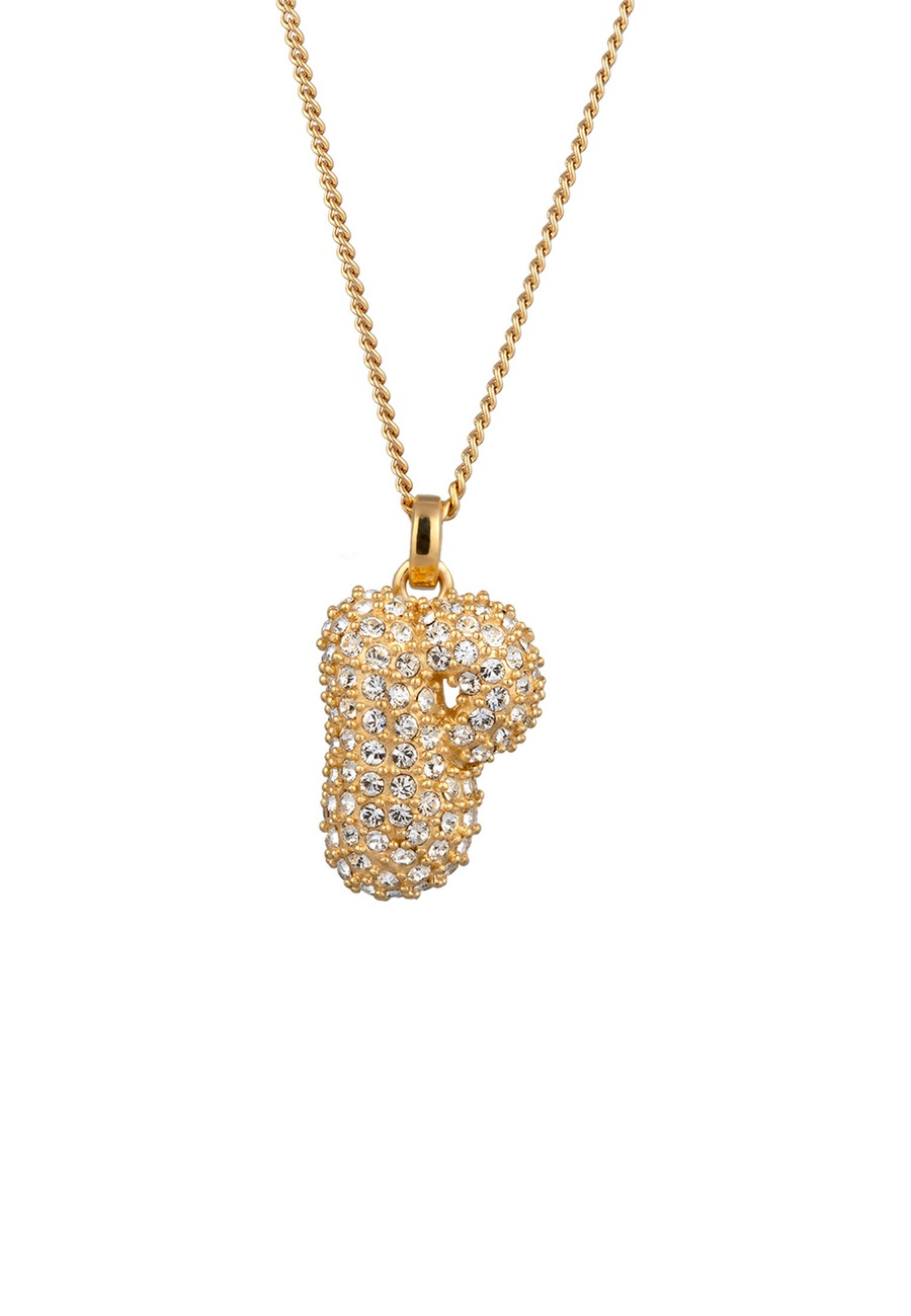 Elli Buchstabe P Weiß 925 Sterling Silber vergoldet, mit Kristallen von Swarovski 45 Damen