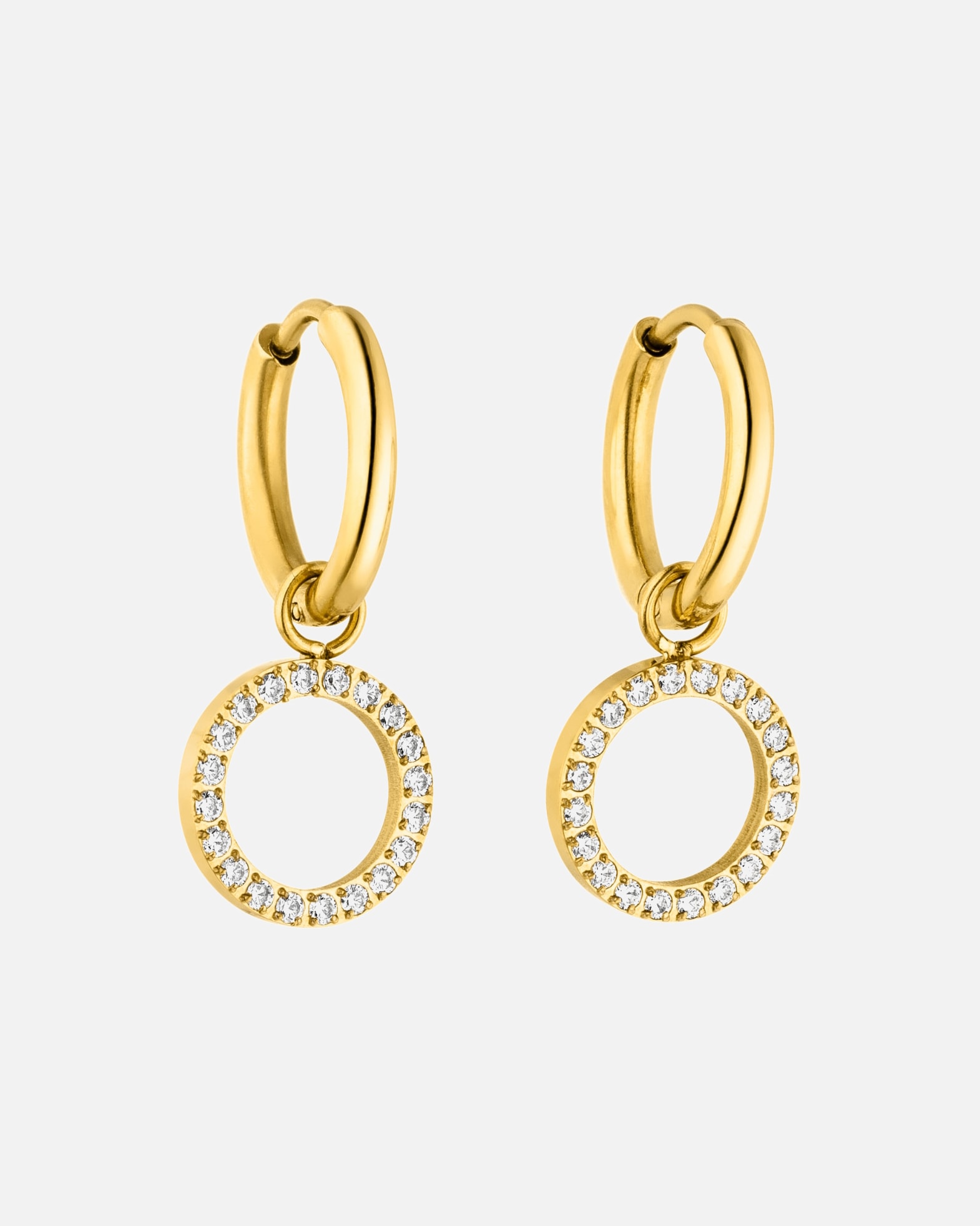 Ohrringe für Weiblich Purelei Closed Glow Creolen 100% Edelstahl Gold