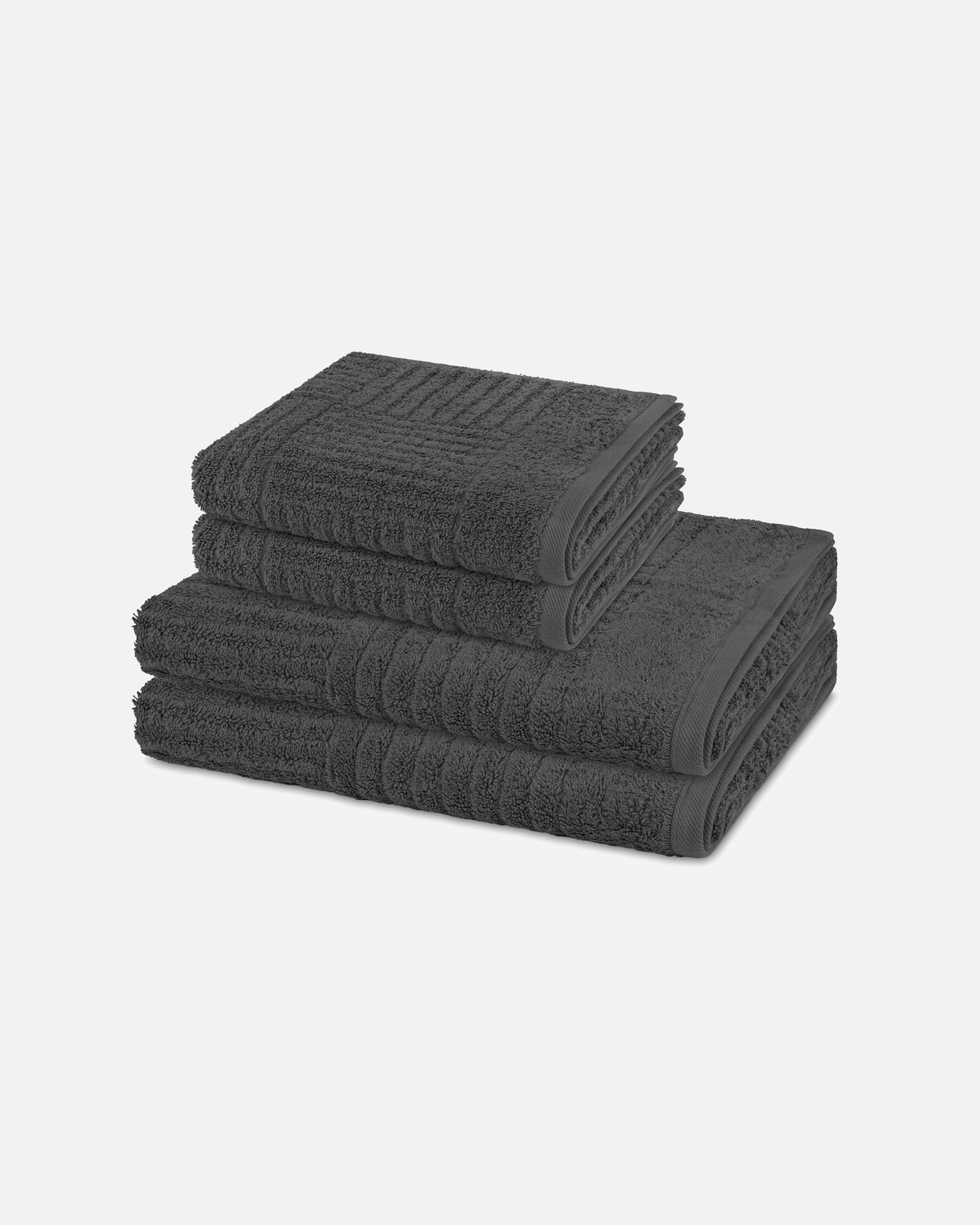 Handtuch für Unisex ROSS Handtuch-Set Carre (4-teilig) Anthrazit