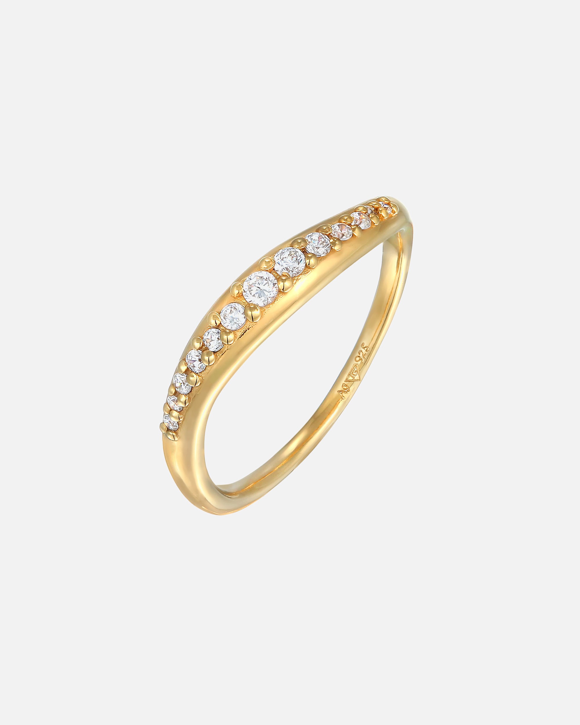 Ring für Weiblich Elli Zirkonia Schwungvolles Design 925 Sterling Silber 52