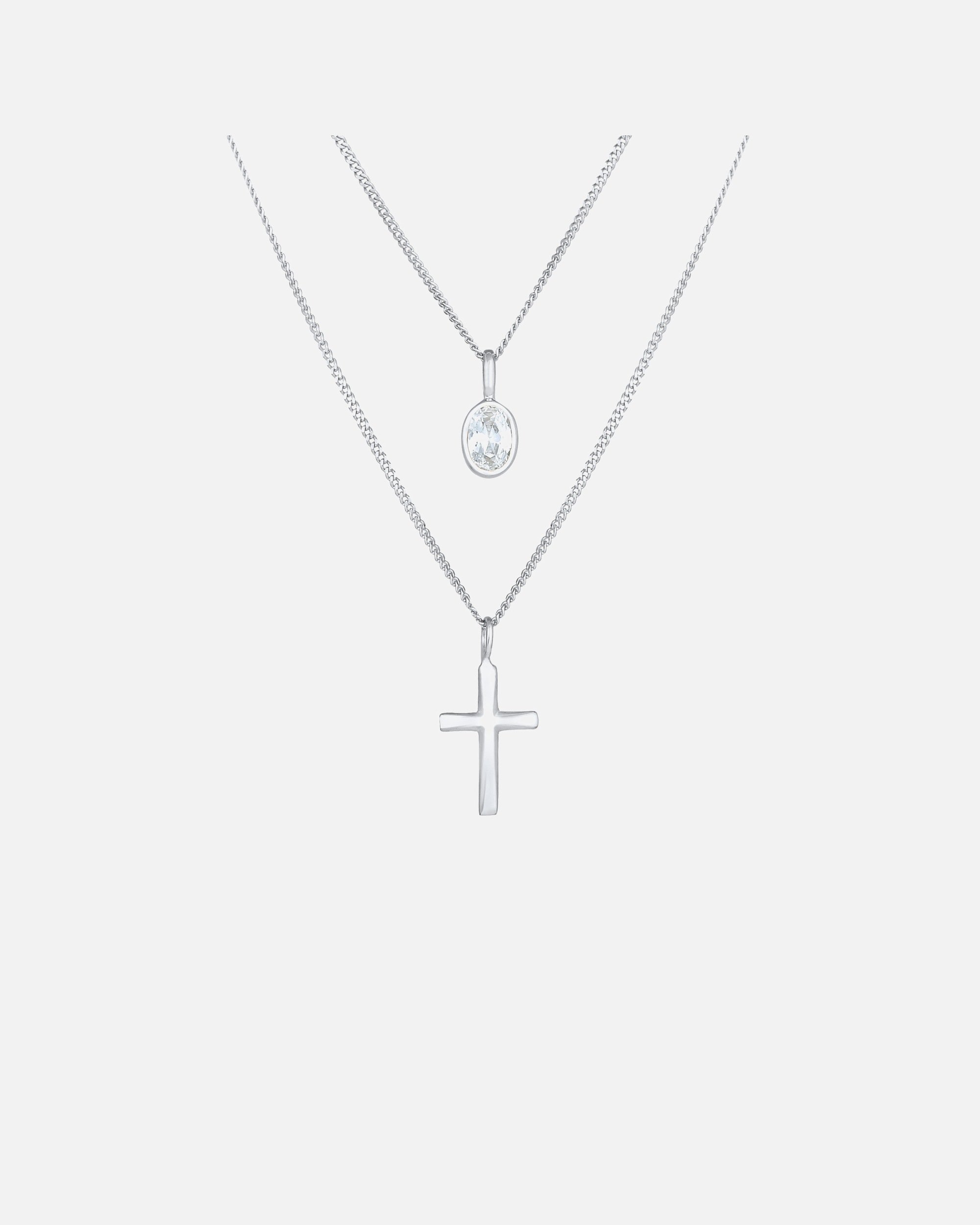 Halskette für Weiblich Elli Layer Zirkonia Kreuz Glaube 925 Silber silberfarben