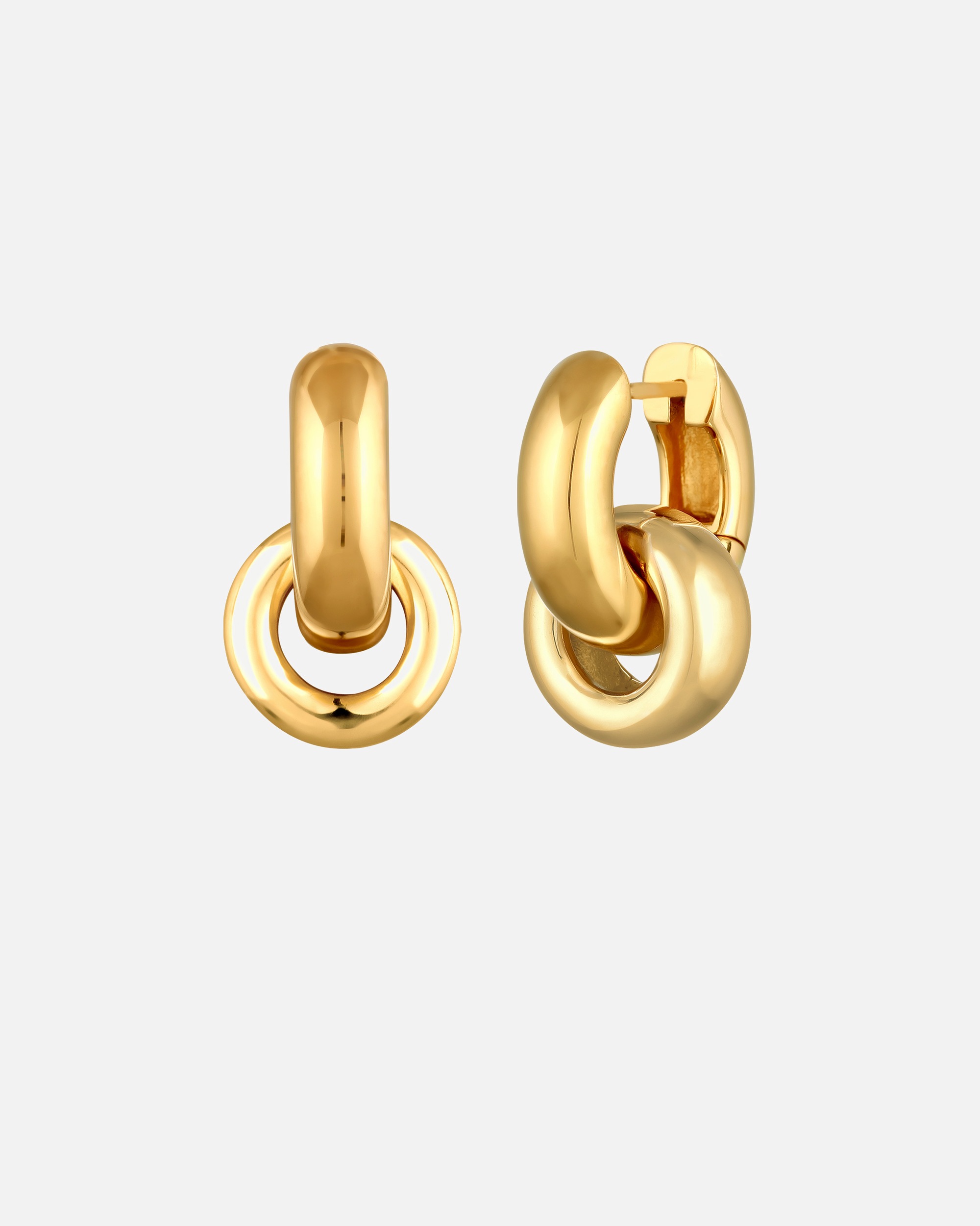 Ohrringe für Weiblich Elli Creolen Einhänger Rund Kreis 925 Sterling Silber goldfarben