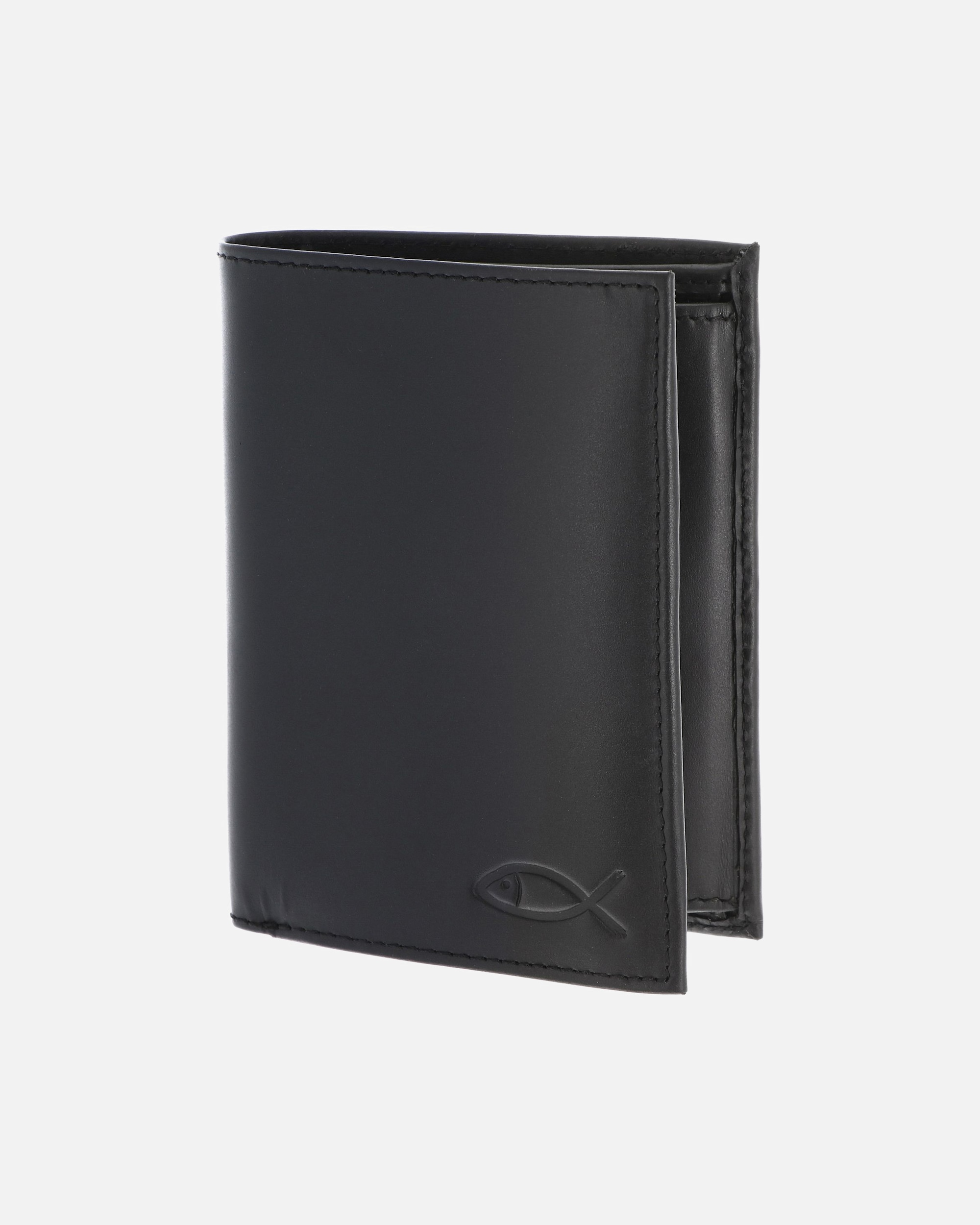 Portemonnaie für Männlich oxmox Leather Herrengeldbörse schwarz-freedom fish