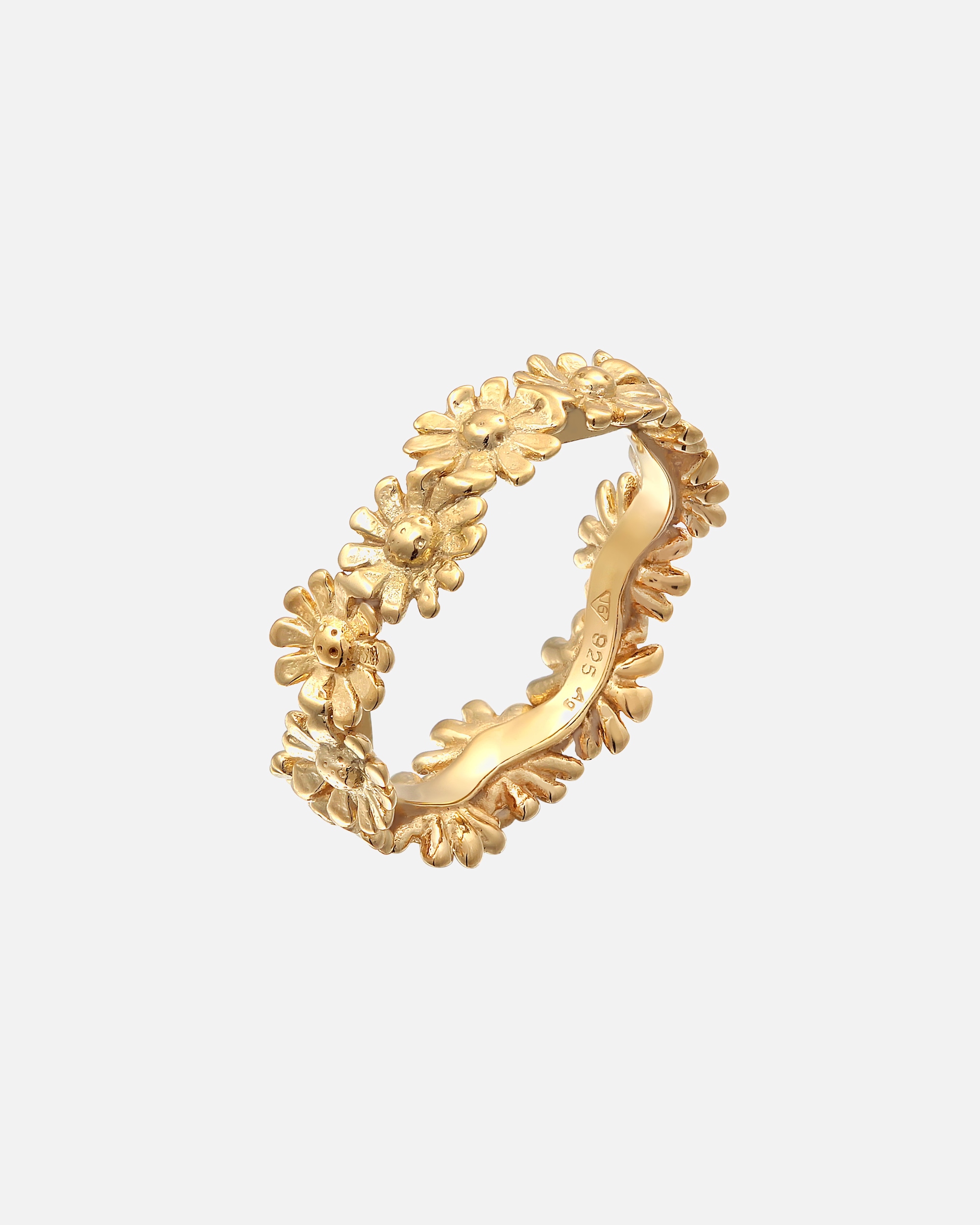 Ring für Weiblich Elli Bandring Blüte Blume Flower Hippie 925 Silber 54