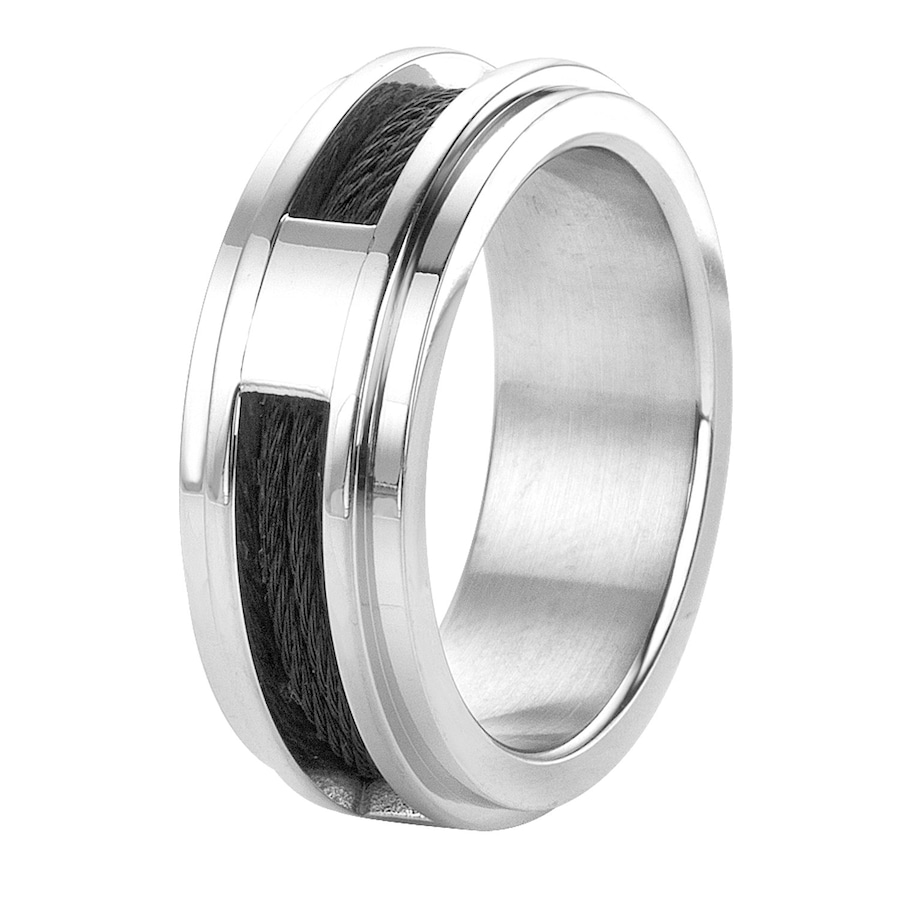 Lucardi Ringe Stahl - silbern 60mm Herren