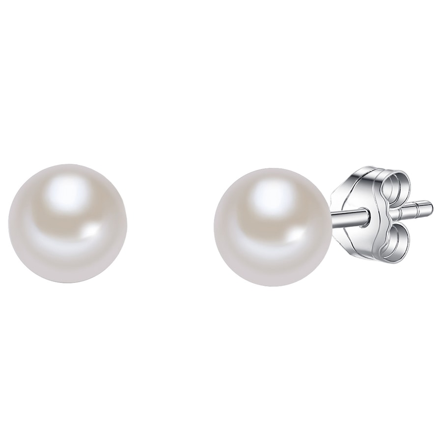 Valero Pearls Perlen-Ohrstecker Sterling Silber Süßwasser-Zuchtperle in 6,5 mm Damen