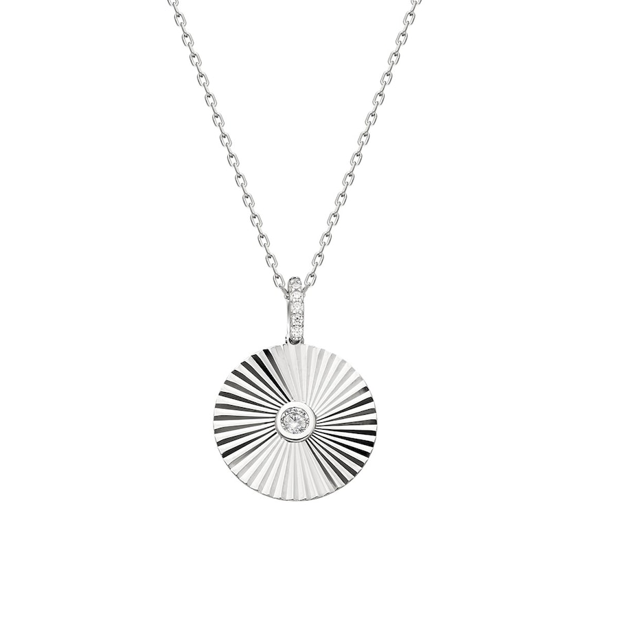 dKeniz Anhänger mit Kette 925/- Sterling Silber Zirkonia 42+3cm Weiss Damen