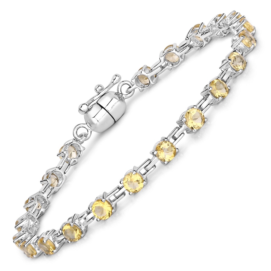 Vira Jewels Armband 925/- Sterling Silber Citrin 4,5ct. weiß Damen