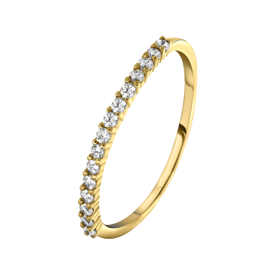 Lucardi Ringe 925 Silber - goldfarbig 49mm Damen