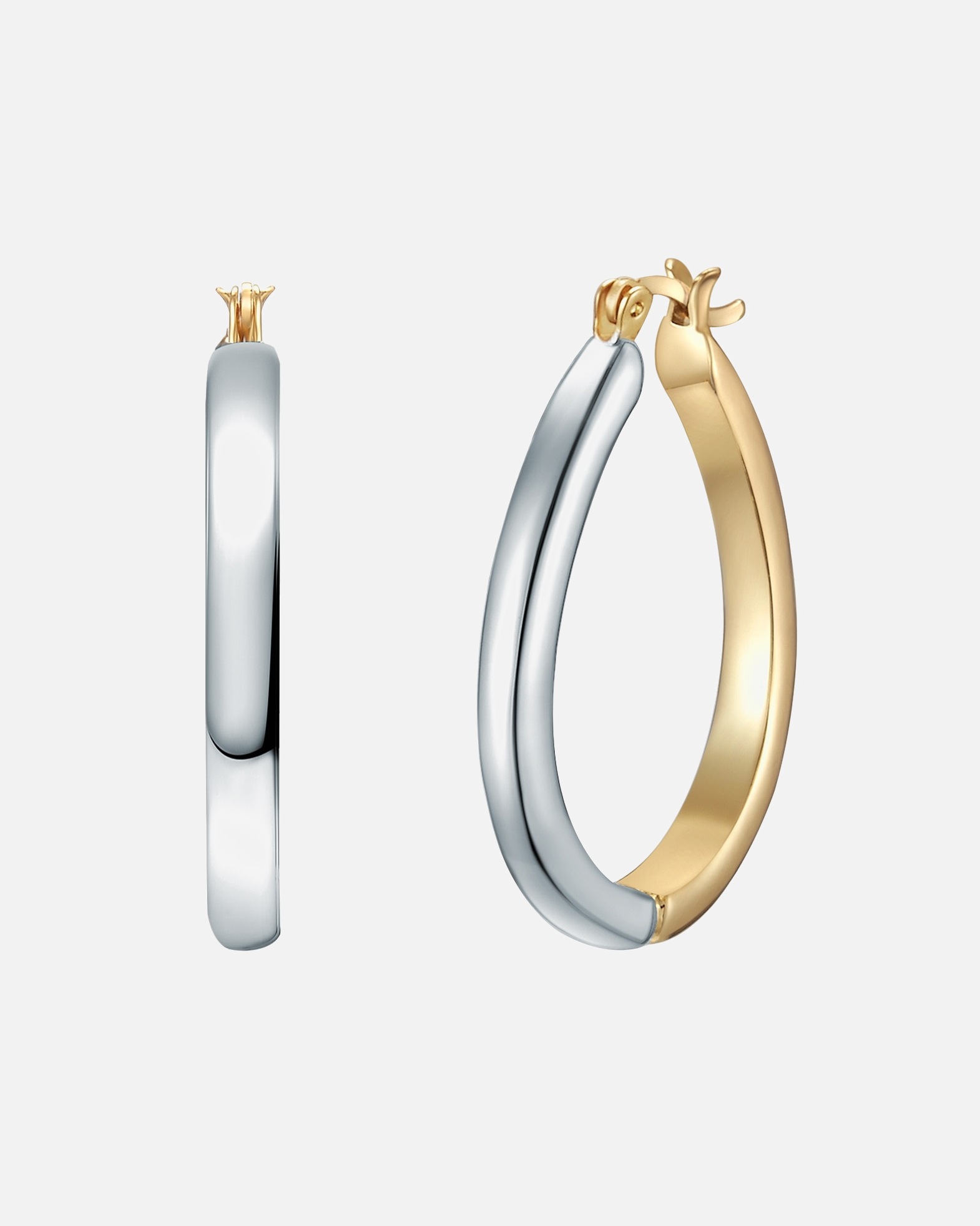 Creolen für Weiblich Yokoamii Creolen Metall-Legierung in Silber/Gelbgold 36,0 mm