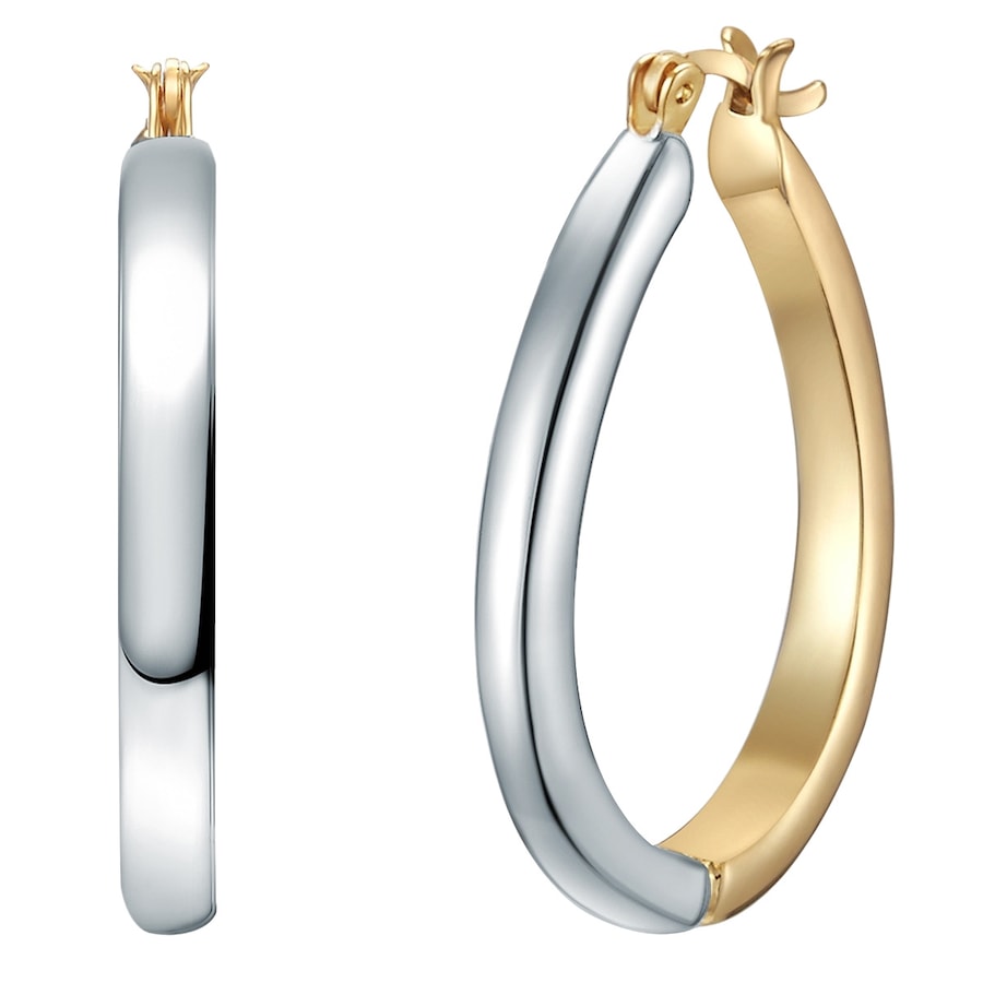 Lulu & Jane Creolen Metall-Legierung in Silber/Gelbgold 36,0 mm Damen