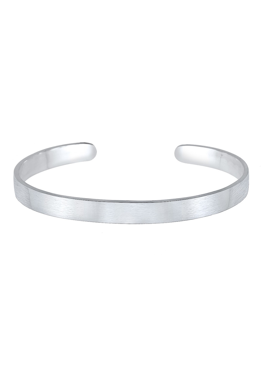 KUZZOI Herren Basic Bangle Matt 925 Silber silberfarben