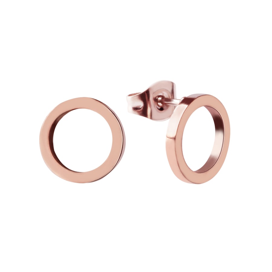 GOOD.designs Paar Ohrstecker in Kreisform mit Poussette Rosegold Damen