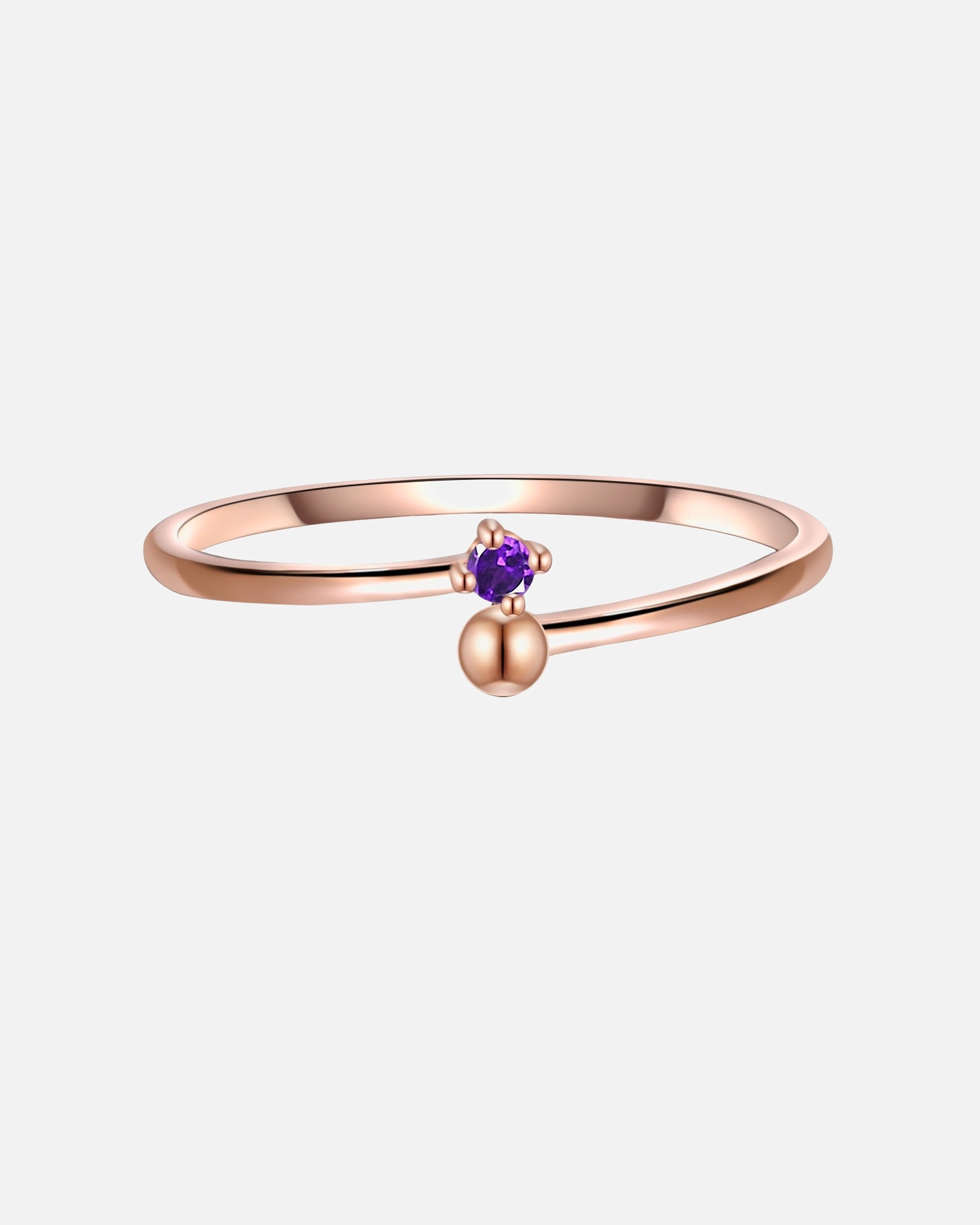 Ring für Weiblich Glanzstücke München Ring Sterling Silber Amethyst in Roségold 48