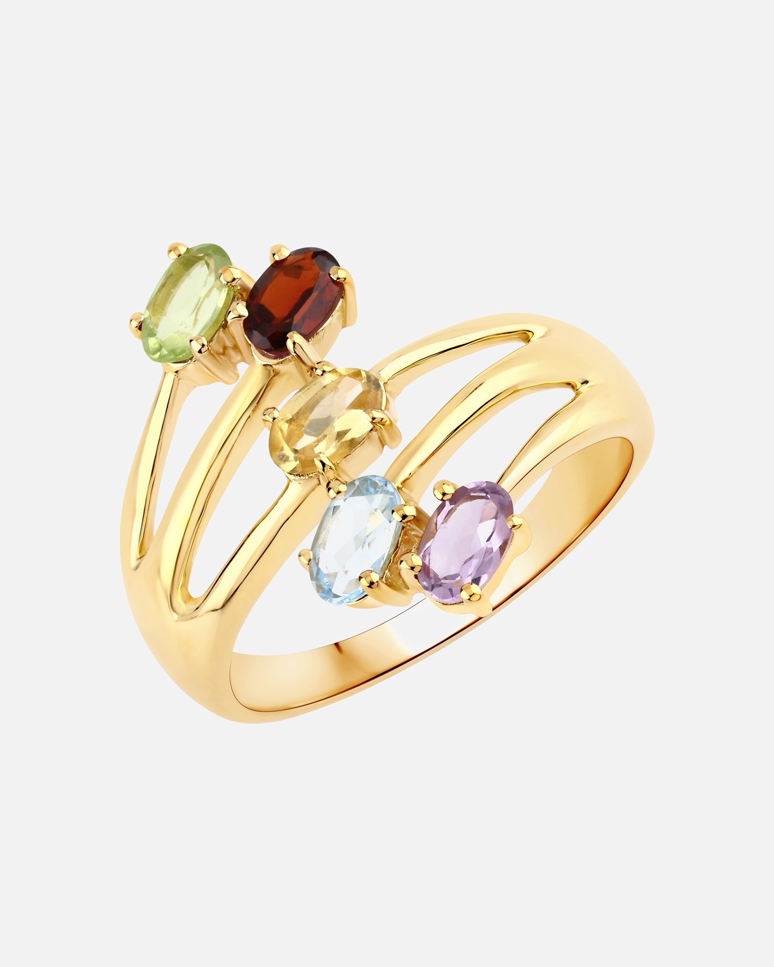 Ring für Weiblich Rafaela Donata Ring Sterling Silber Amethyst in Gelbgold 52