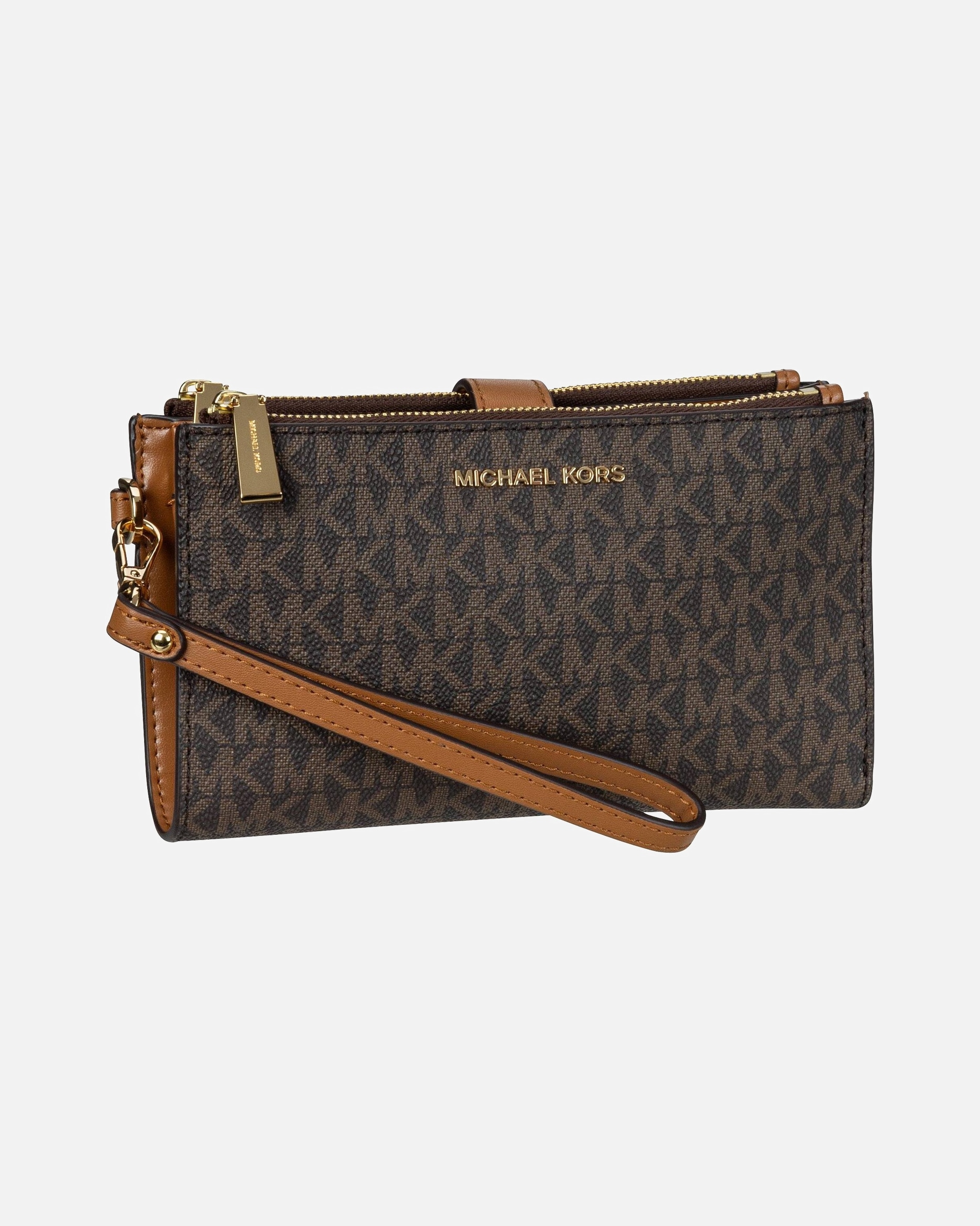Handtasche für Weiblich Michael Kors Default Brand Line Clutch Jet Set Double Zip MK SIG Brown