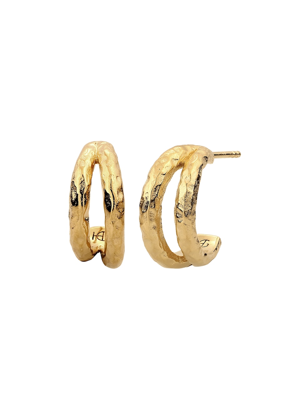 Haze & Glory Creolen Ohrstecker Vintage 925 Sterling Silber goldfarben Herren