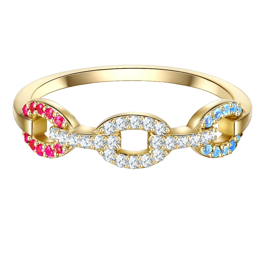 Lulu & Jane Ring aus Messing in Gelbgold mit Zirkonia 56 Damen