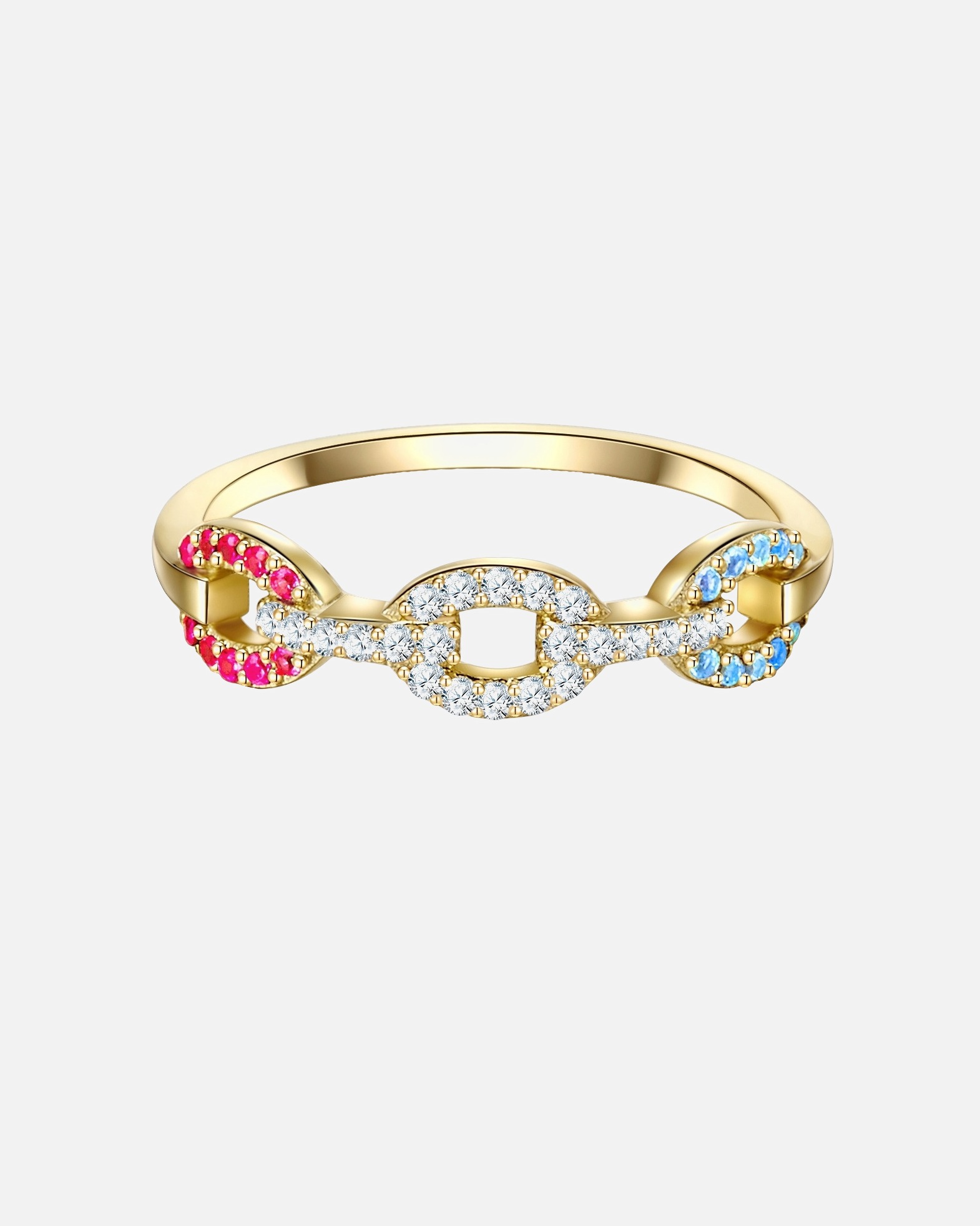 Ring für Weiblich Lulu & Jane Ring aus Messing in Gelbgold mit Zirkonia 52