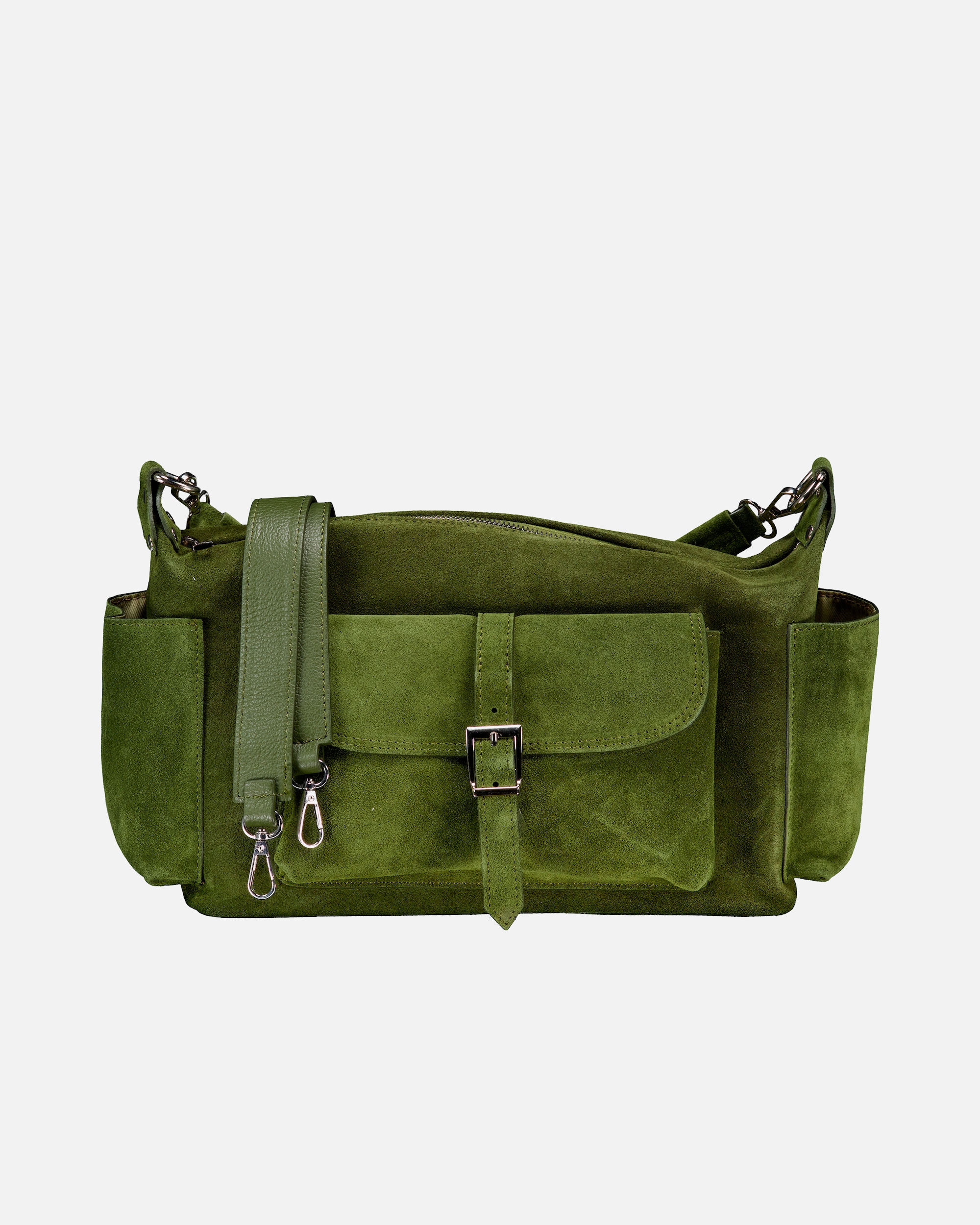 Tasche für Weiblich Hausfelder Manufaktur Beuteltasche Velours Utility Bag Oliv
