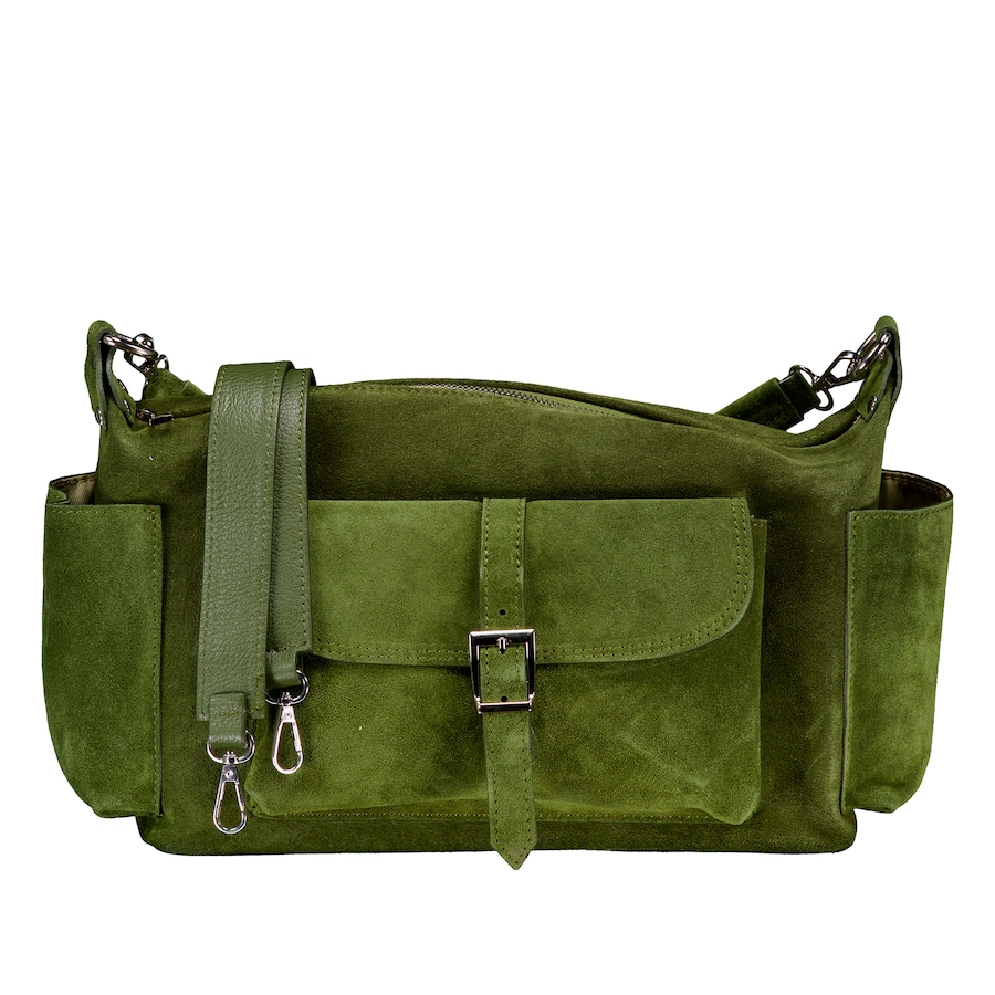 Hausfelder Manufaktur Beuteltasche Velours Utility Bag Oliv Damen
