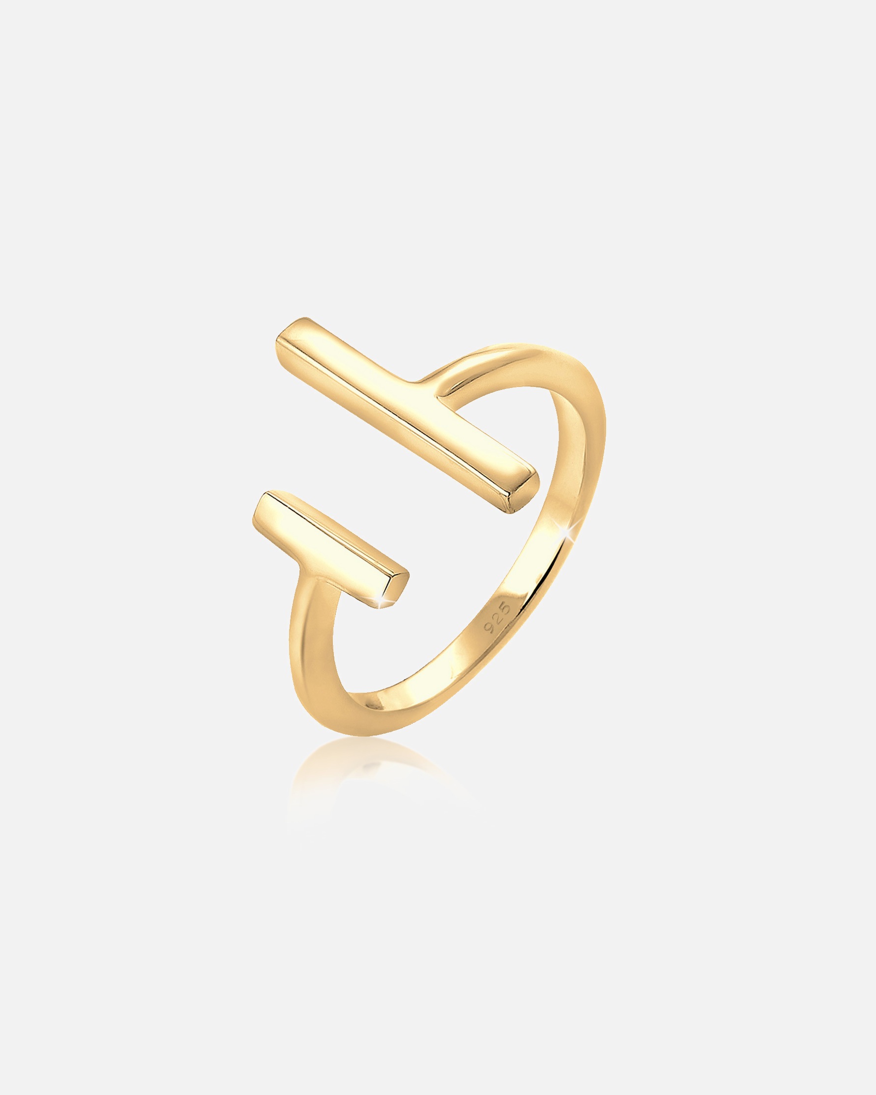 Ring für Weiblich Elli Geo Stab Minimal Trend Blogger 925 Sterling Silber goldfarben