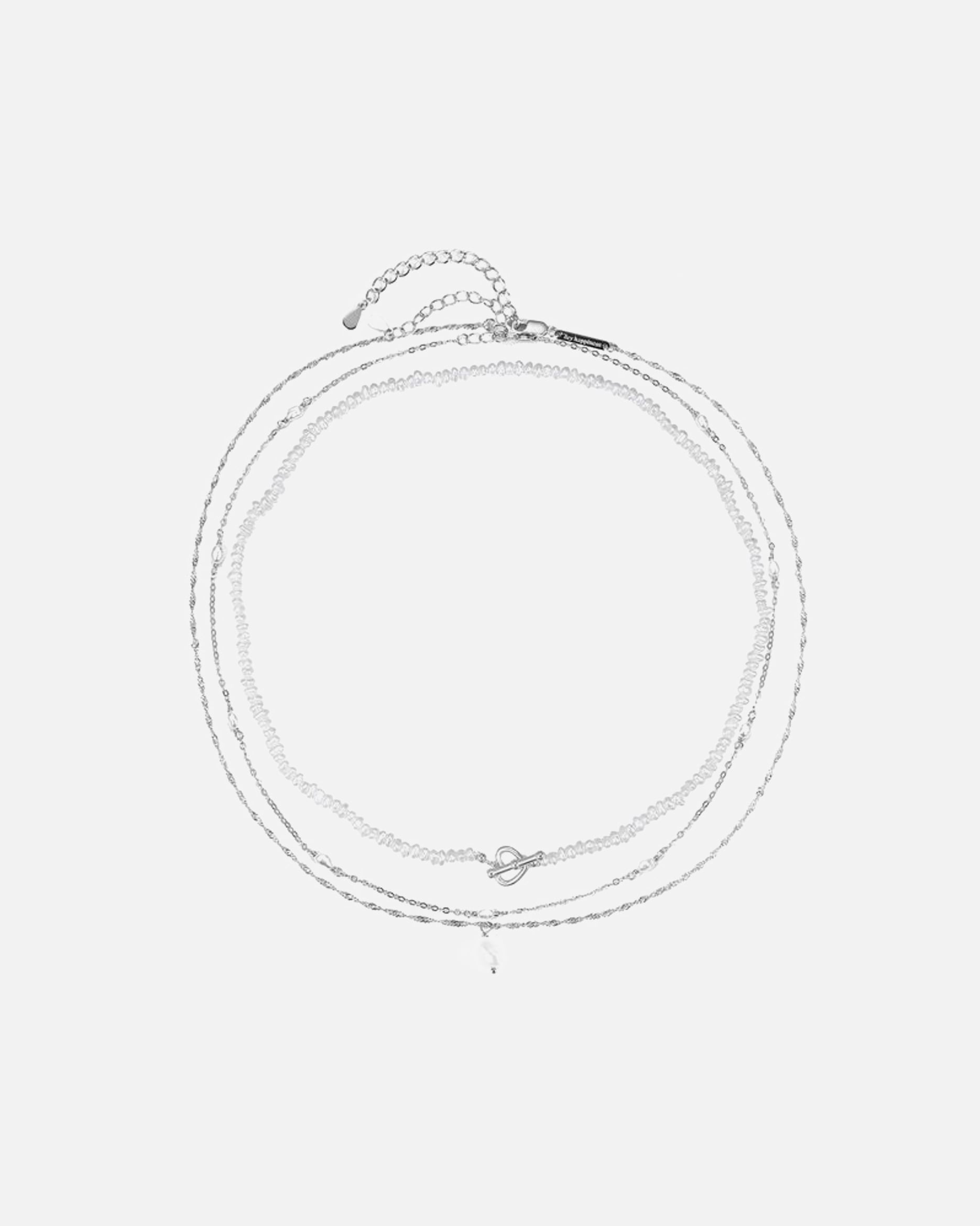 Halskette für Weiblich Hey Happiness Default Brand Line Elegantes Perlen-Set aus 925er Silber Silber