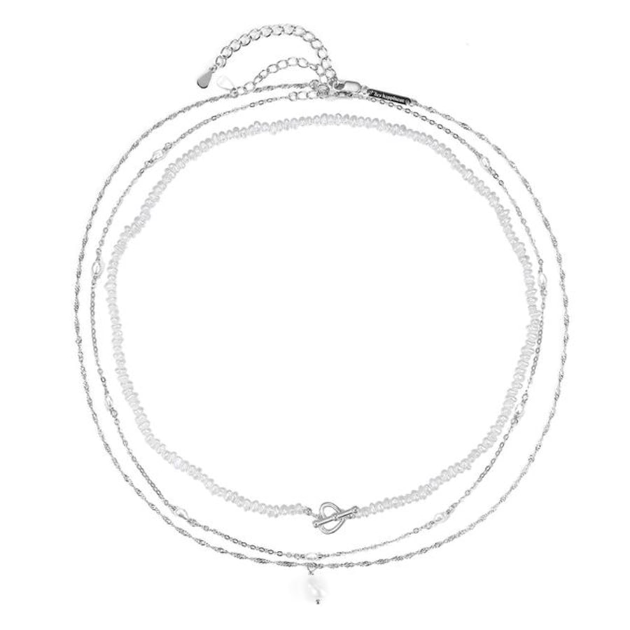Hey Happiness Elegantes Perlen-Set aus 925er Silber Damen