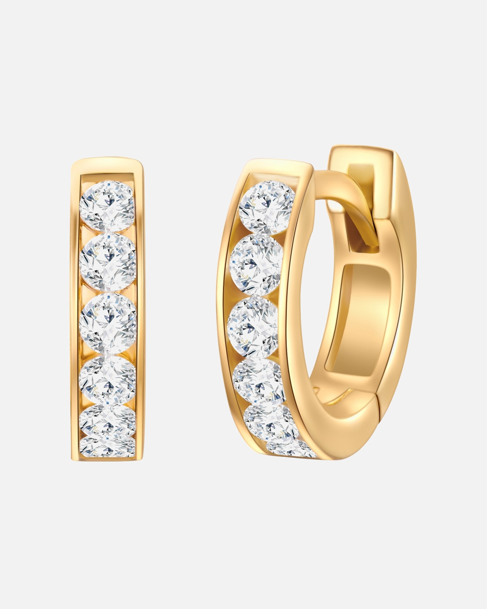 Creolen für Weiblich Trilani Creolen aus Sterling Silber in gelbgold mit Zirkonia Gelbgold