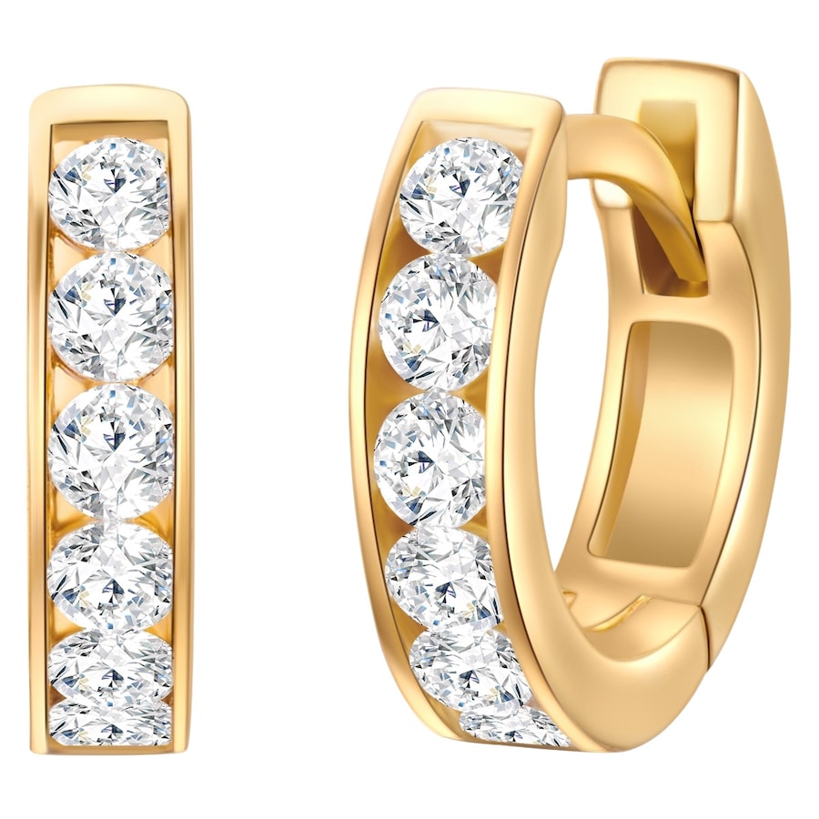 Trilani Creolen Sterling Silber Zirkonia in Gelbgold Damen