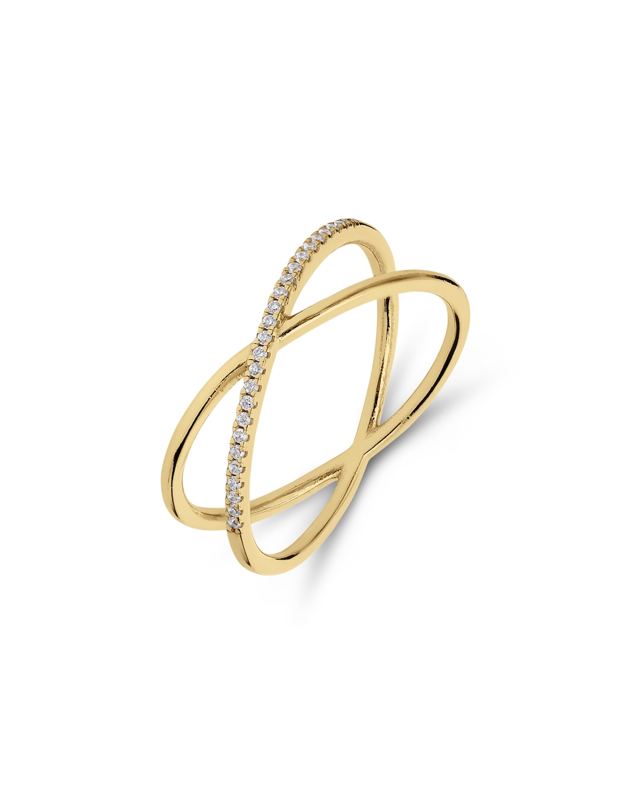 Lucardi Ring 925 Silber - Weißgold Gold 63mm Damen