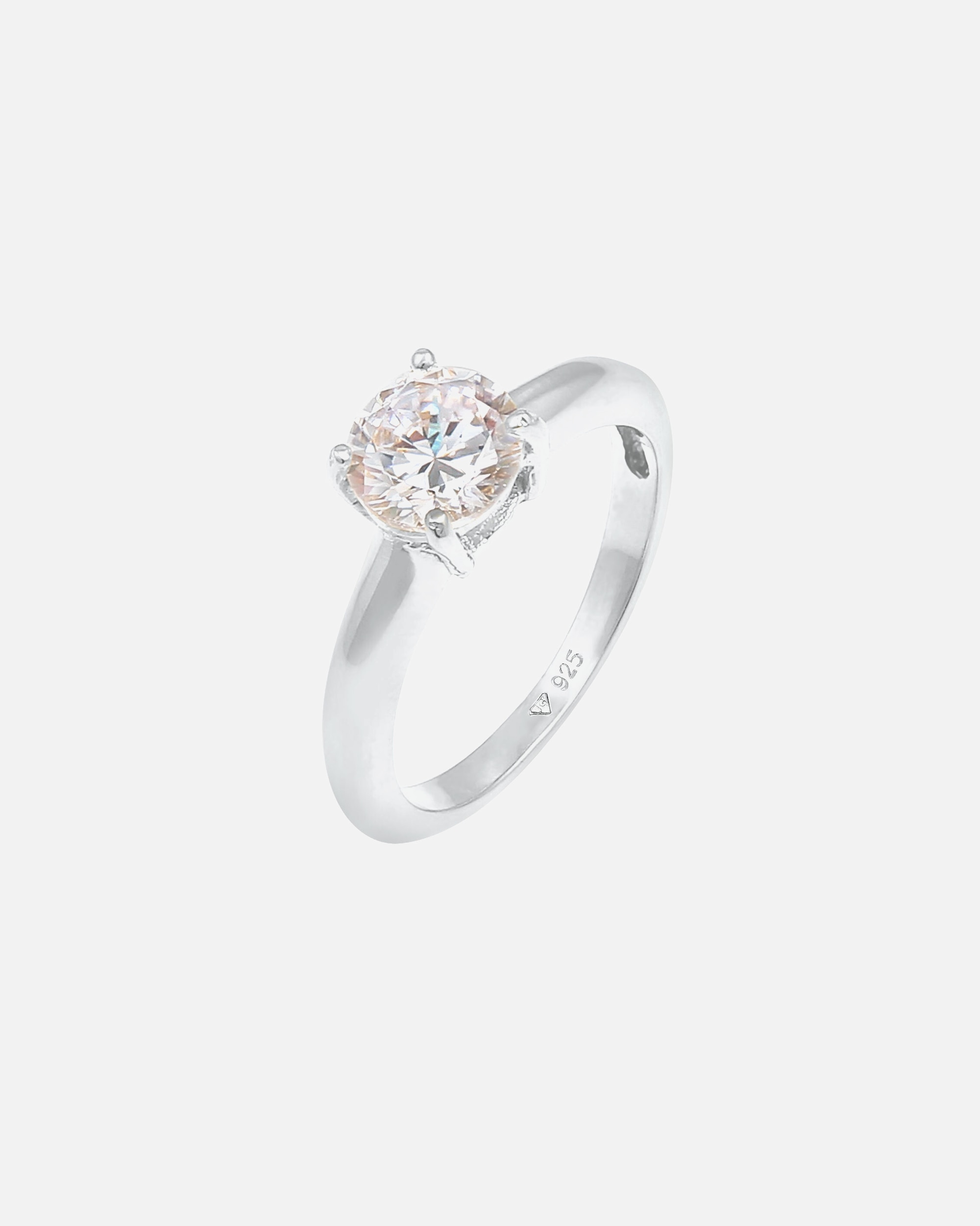Ring für Weiblich Elli Solitär Klassisch Zirkonia 925 Sterling Silber 54
