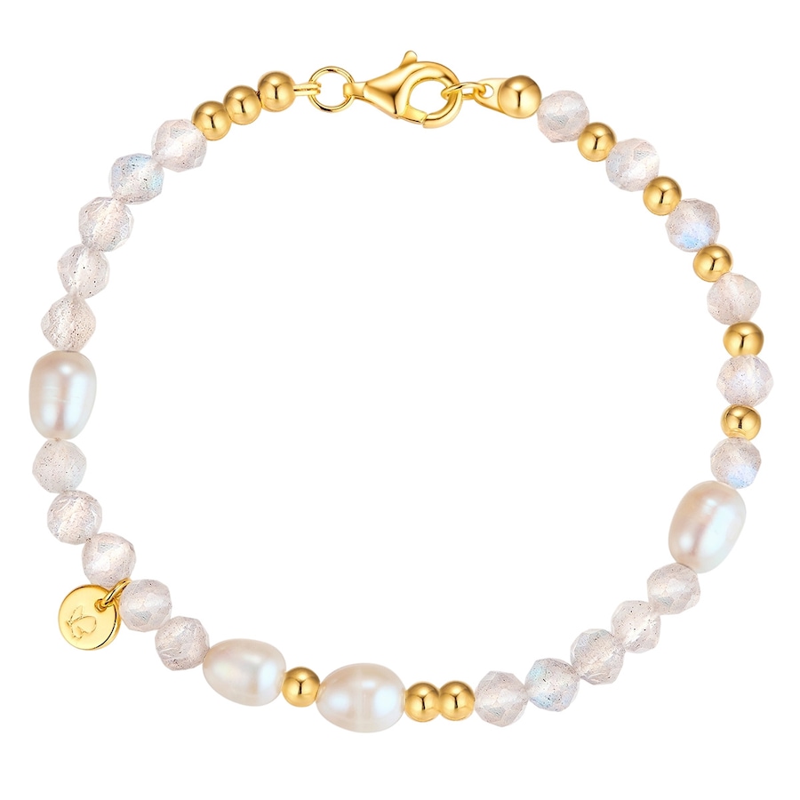 Glanzstücke München Armband aus Sterling Silber in gelbgold mit Süßwasser-Zuchtperle 21 cm Damen