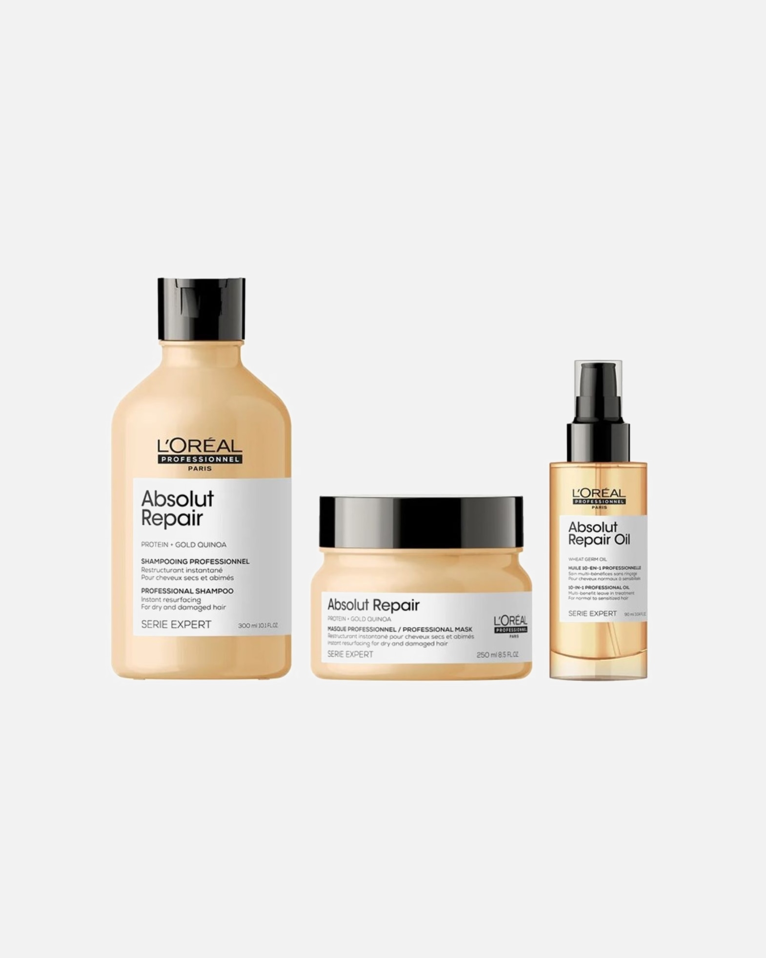 Haarpflegeset für Weiblich L´Oréal Professionnel Paris Absolut Repair 3er Set (Shampoo / Maske / Öl) 1 Stück