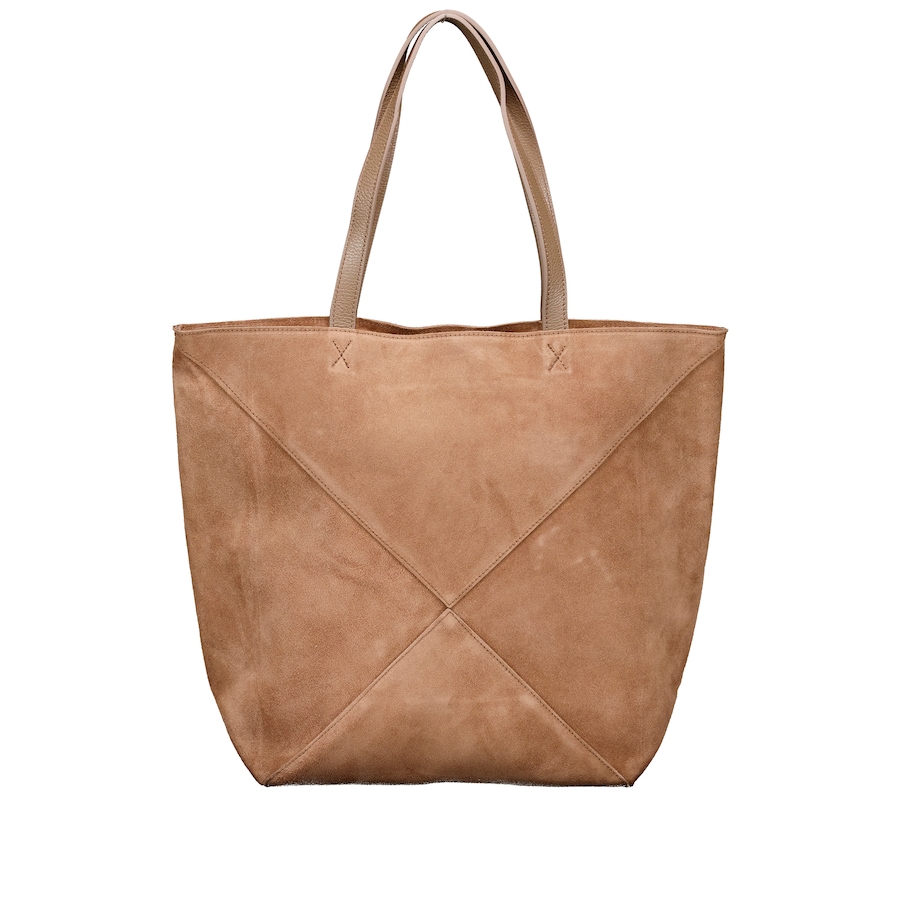 Hausfelder Manufaktur Shopper Velours mit herausnehmbarem Etui Taupe Damen