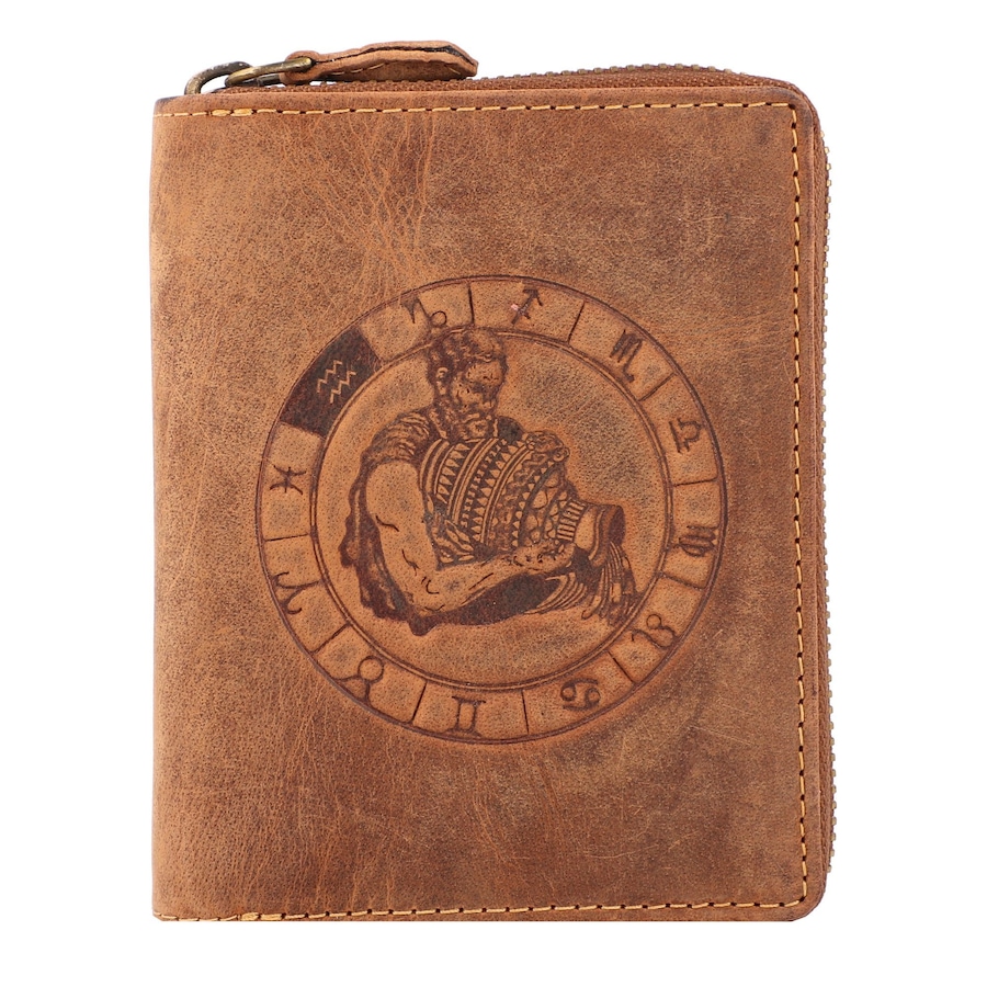 Greenburry Geldbörse Vintage 821A Sternzeichen wassermann Braun