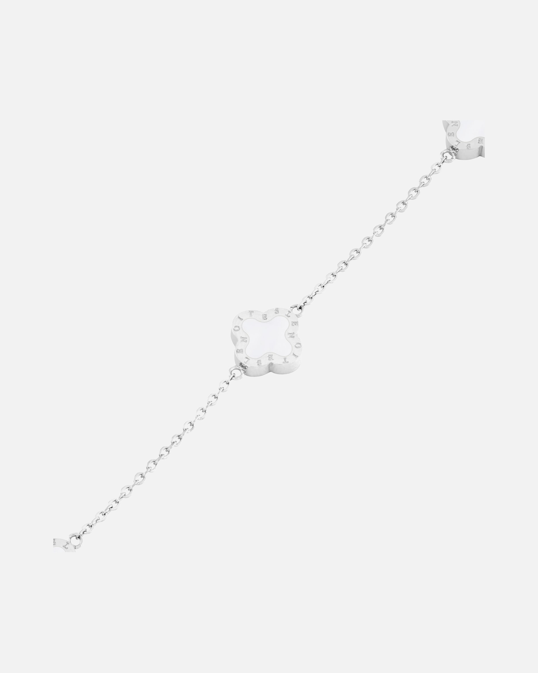 Armband für Weiblich Lenoites Armband 'Four-leaf Clover Mini' silver white