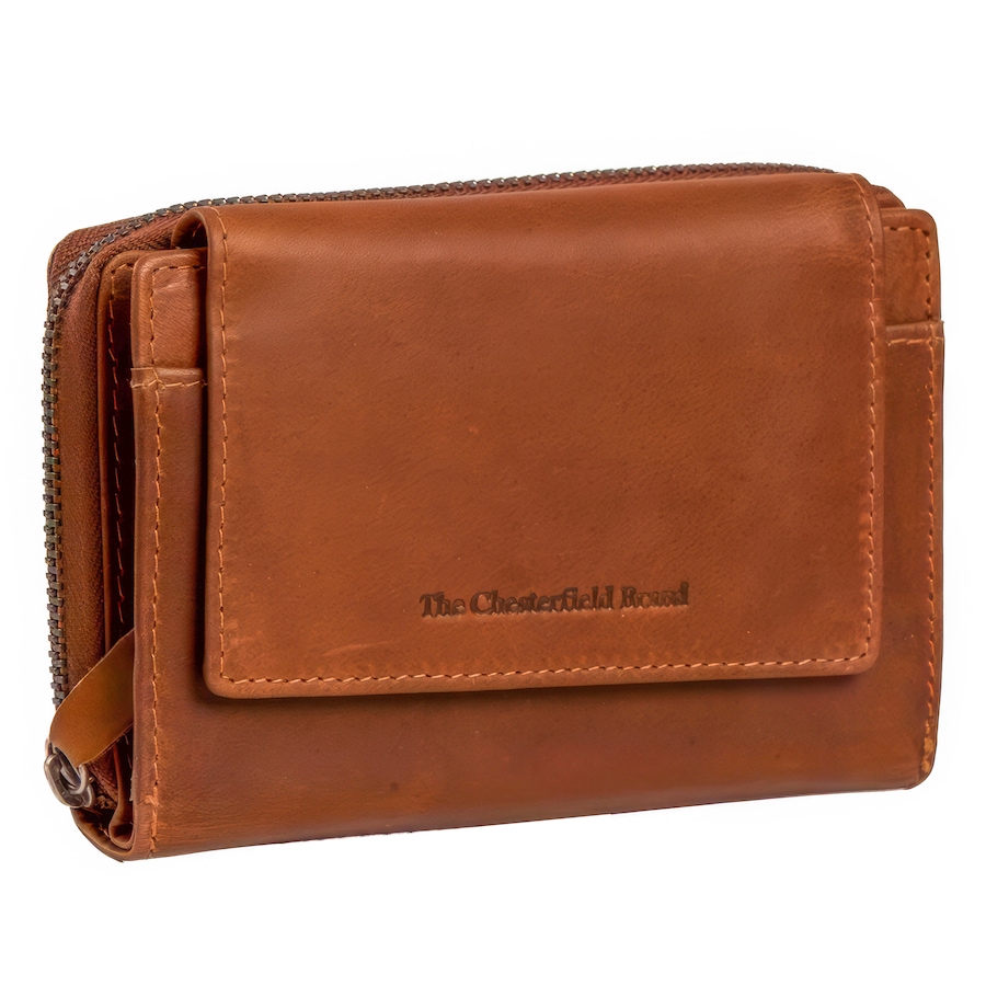 The Chesterfield Brand Wax Pull Up Ascot Geldbörse RFID Leder 13,5 cm Cognac Braun Damen