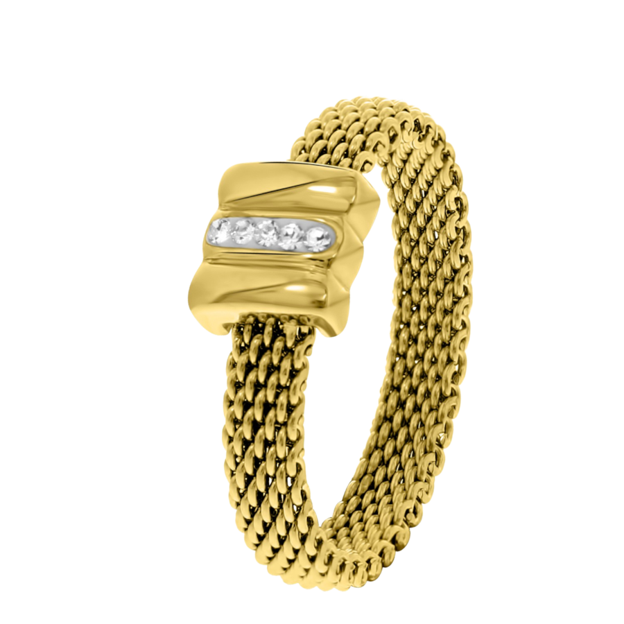 Lucardi Ringe Stahl Gold - 53mm Herren