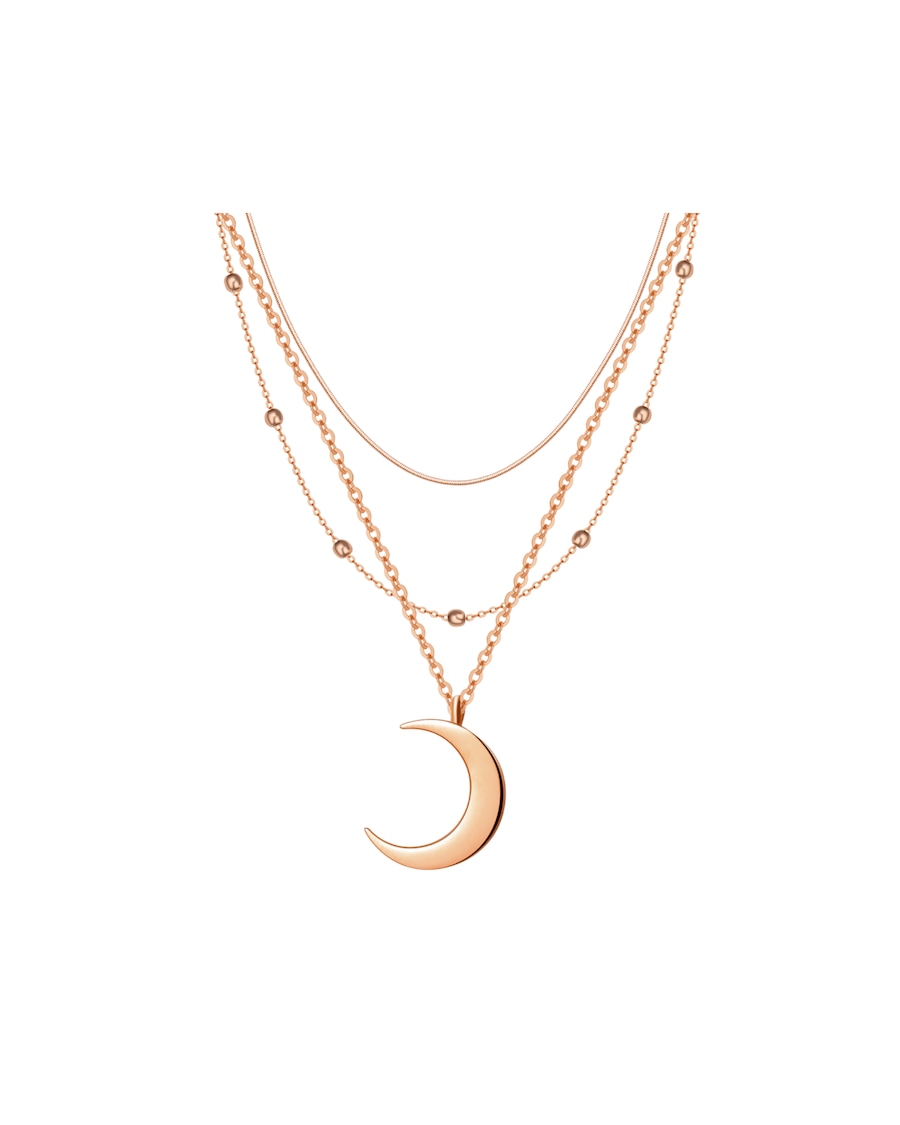 Hey Happiness Layered Ketten-Set 3-reihig Edelstahl Rosegold Damen