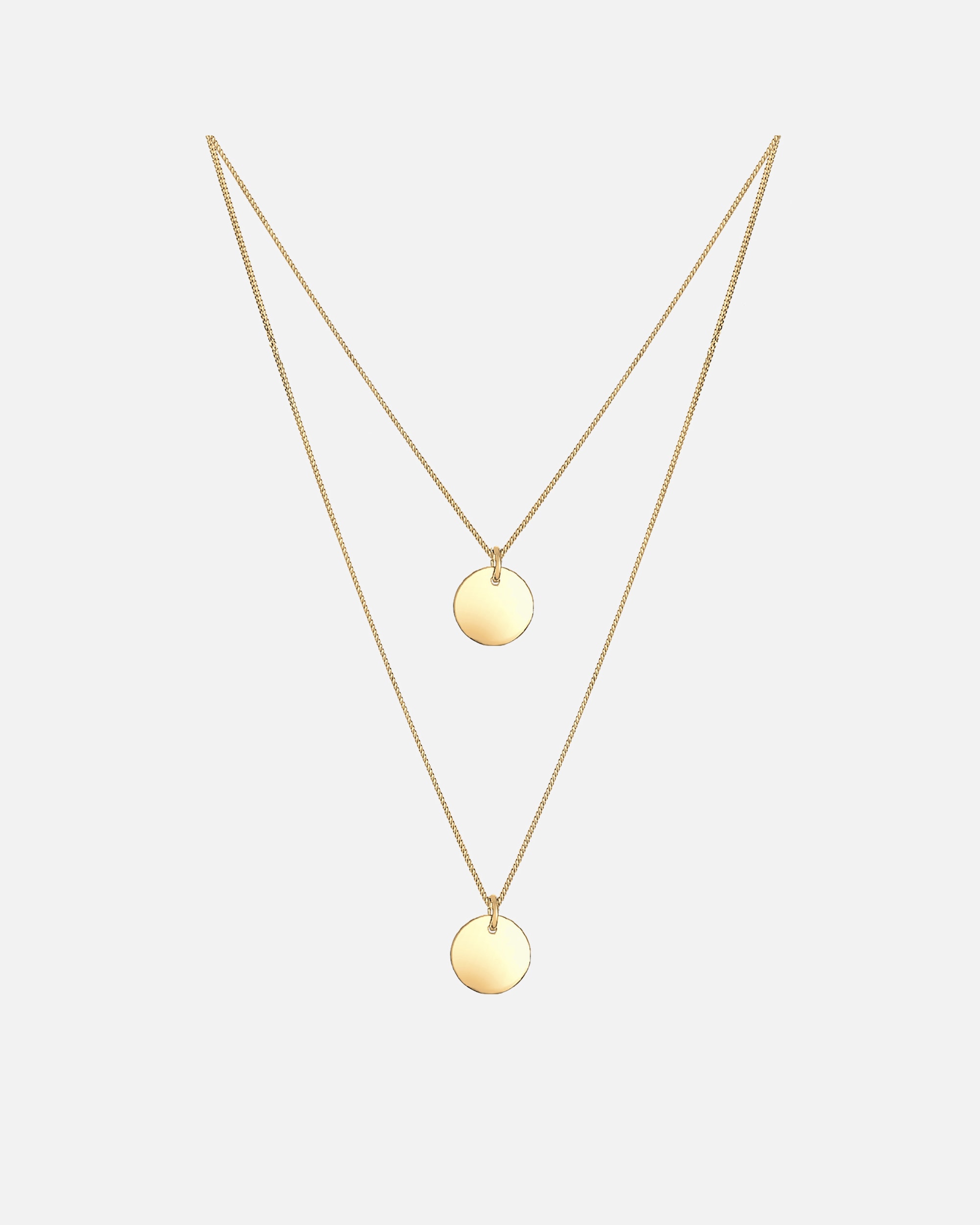 Halskette für Weiblich Elli Trend Layering Kreis Geo 925 Sterling Silber goldfarben