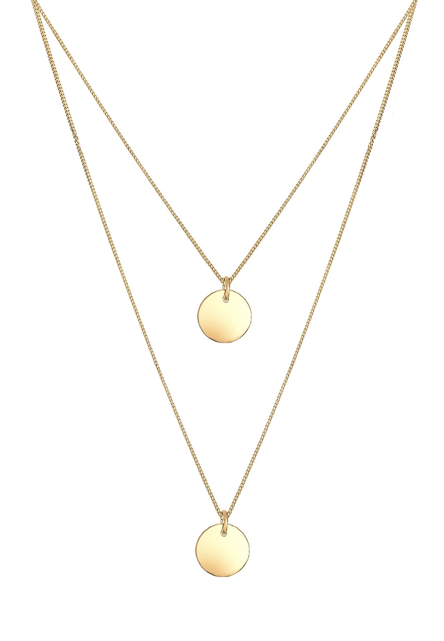 Elli Trend Layering Kreis Geo 925 Sterling Silber goldfarben Damen